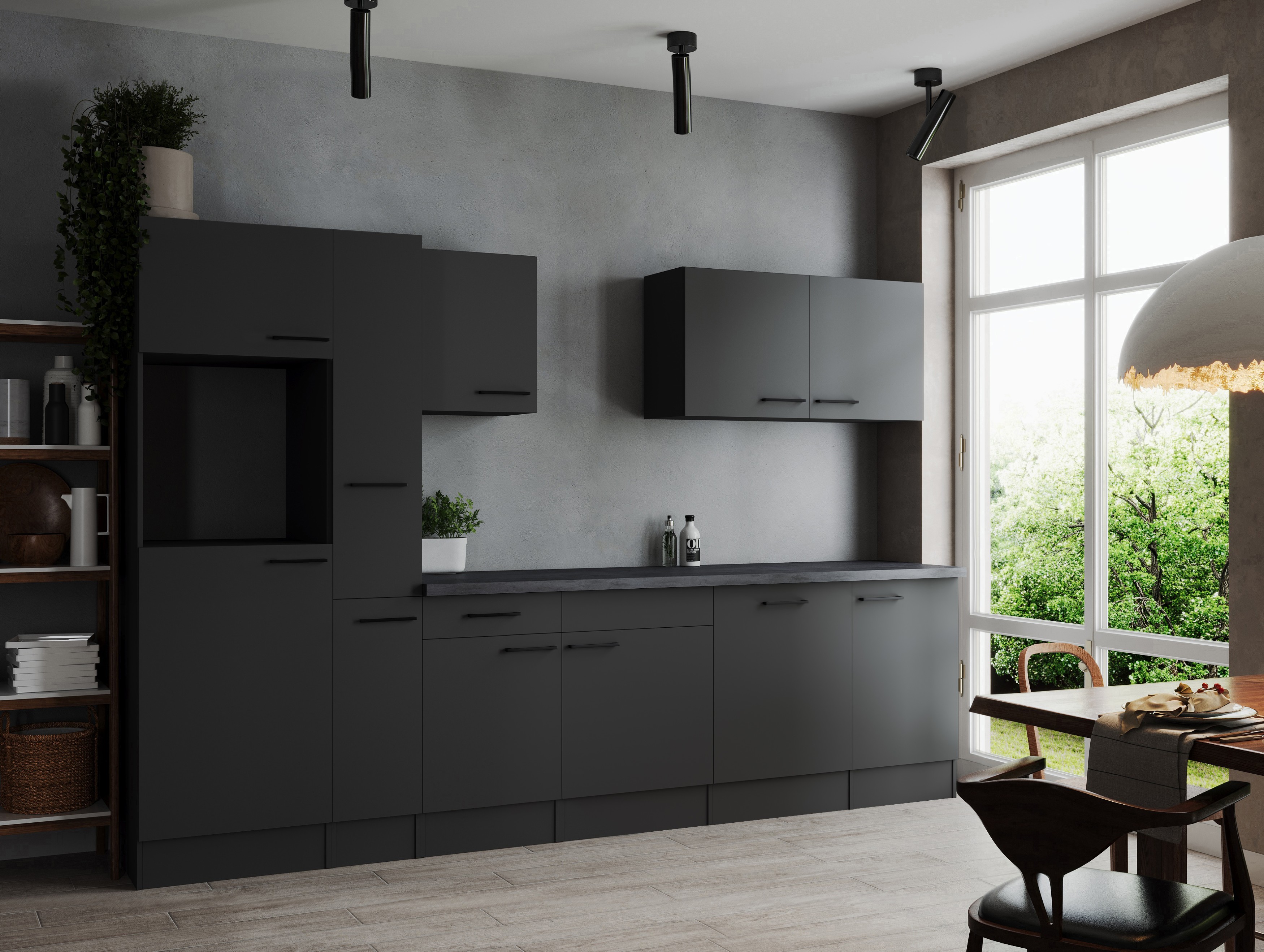 Küche Küchenzeile Leerblock Grau Matt Oliver 310 cm Respekta