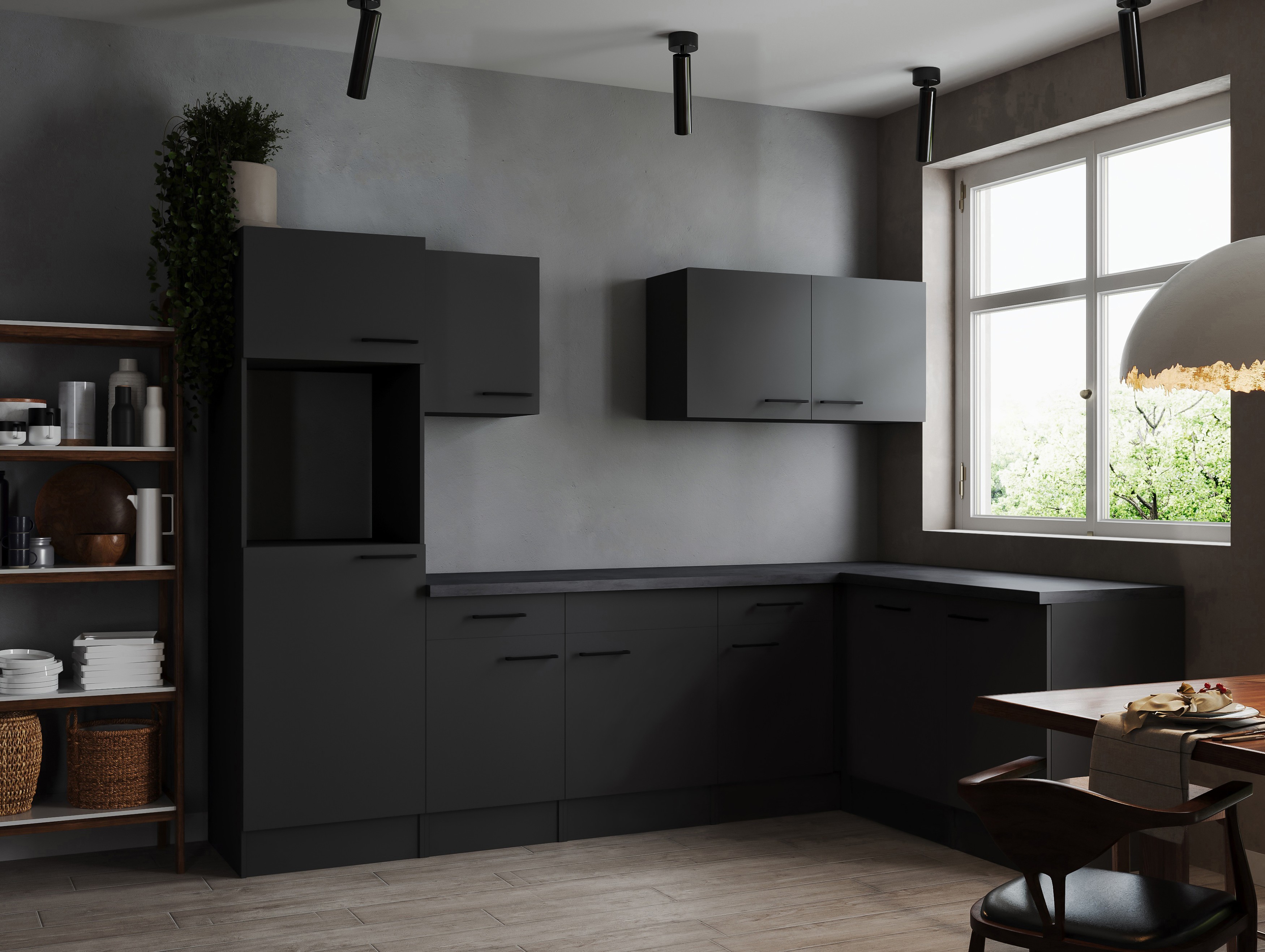 L Küche Leerblock Winkelküche Grau Matt Oliver 280 x 172 cm Respekta