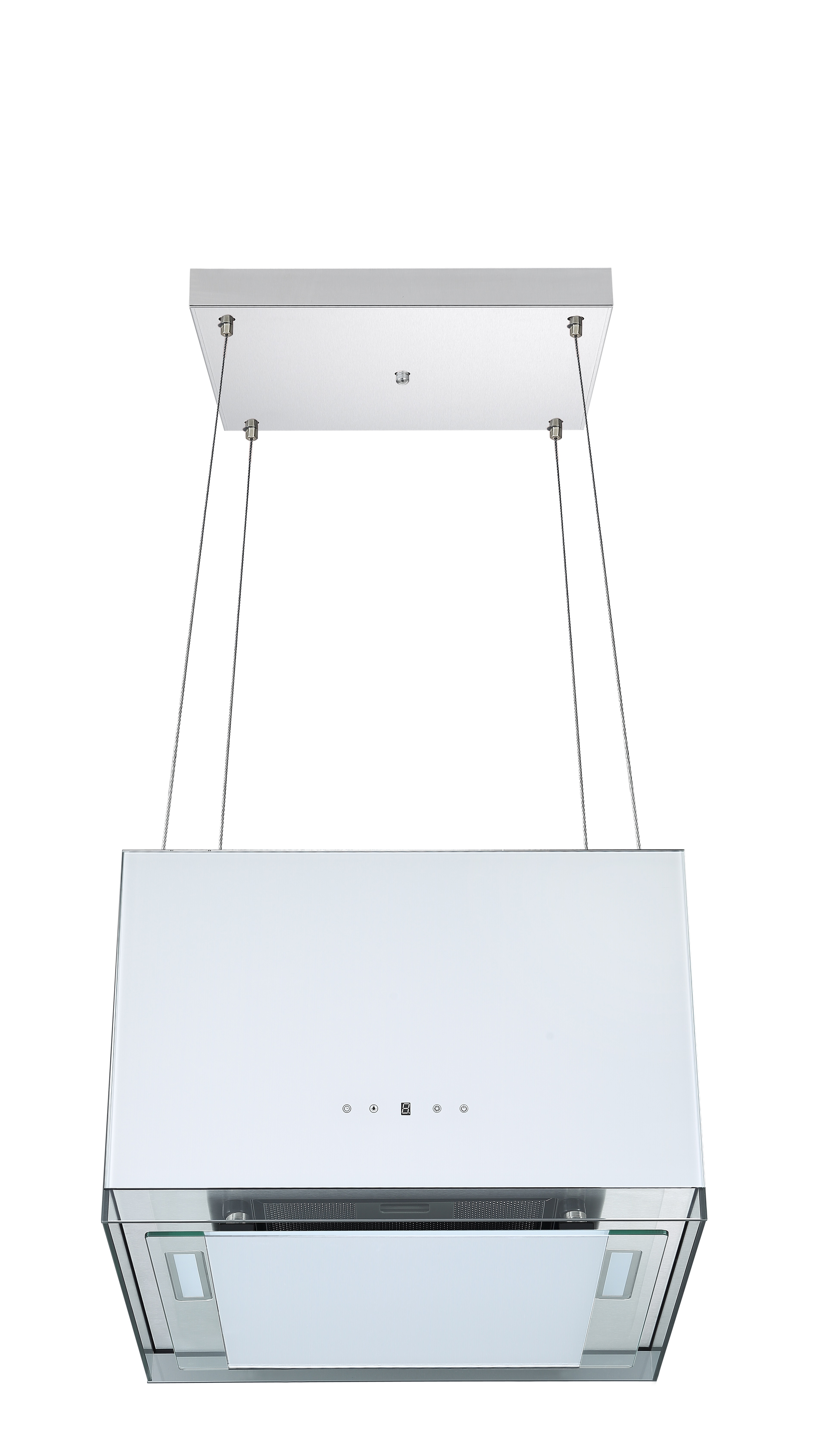 Dunstabzugshaube Inselhaube 50 cm freihängend Designhaube Weiß Touch Respekta
