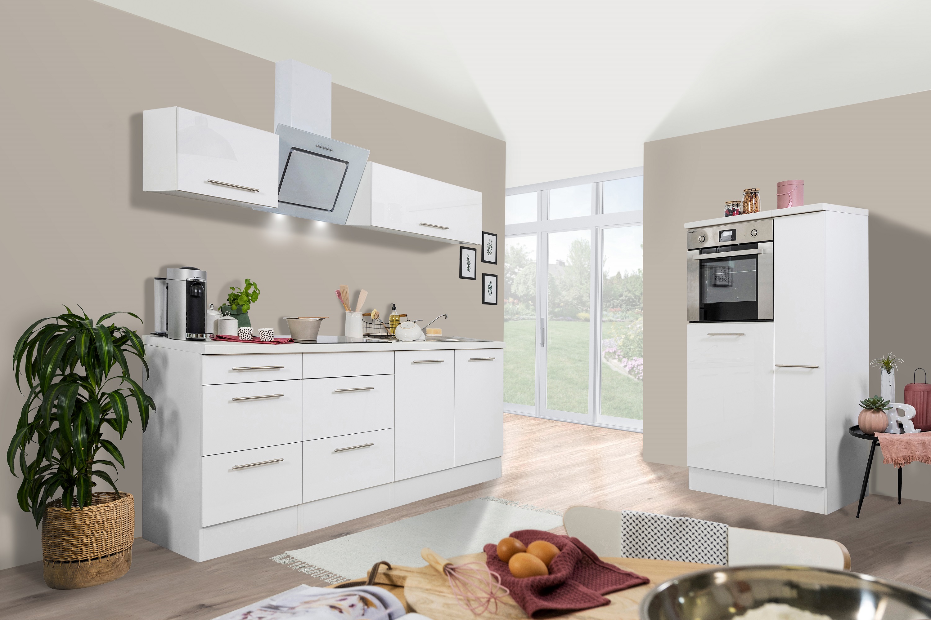 respekta kitchen unit kitchen block fitted kitchen complete 300cm high gloss white