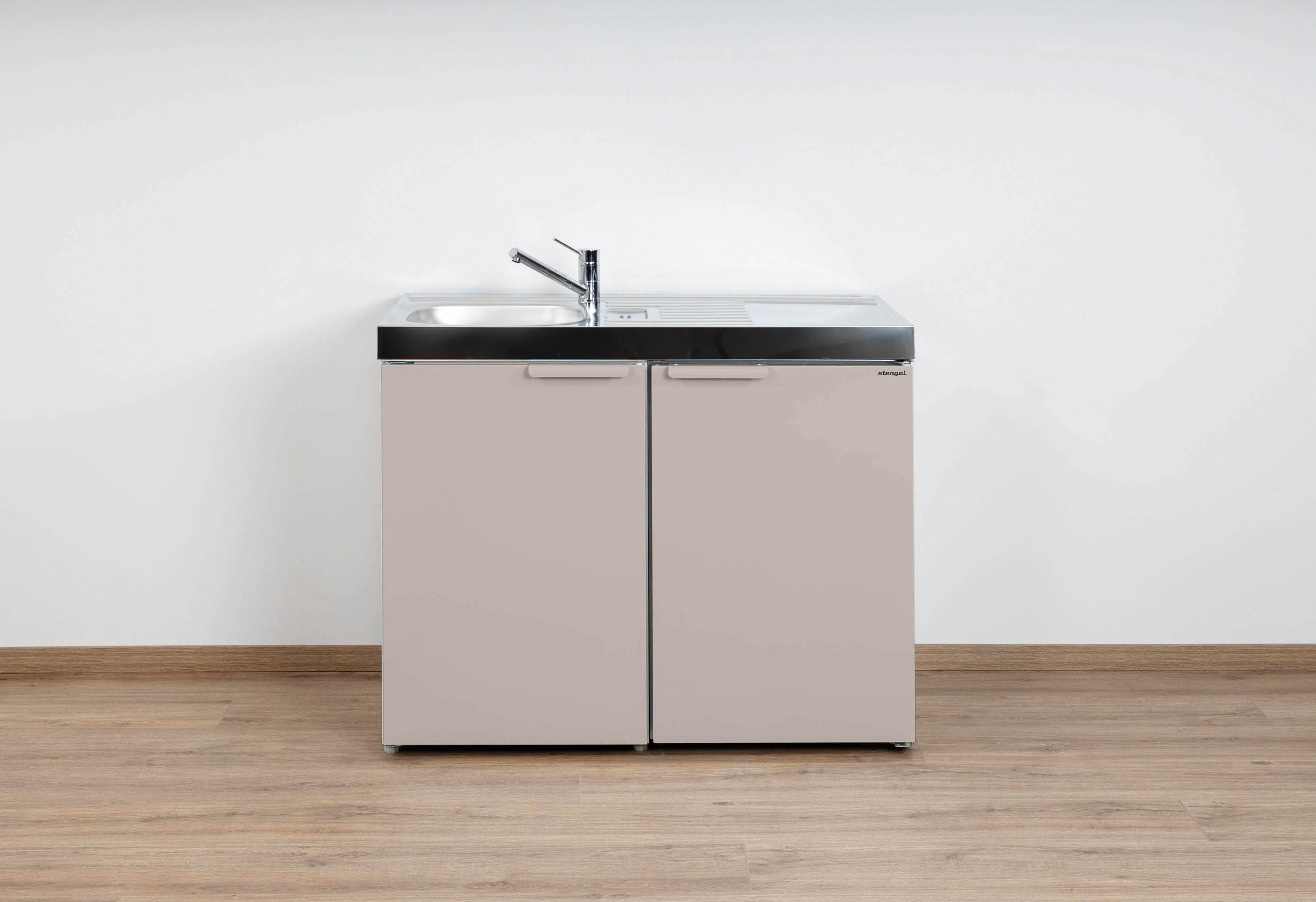 Küche Miniküche Küchenzeile Küchenblock Metall Singleküche Stengel 100 cm Sand