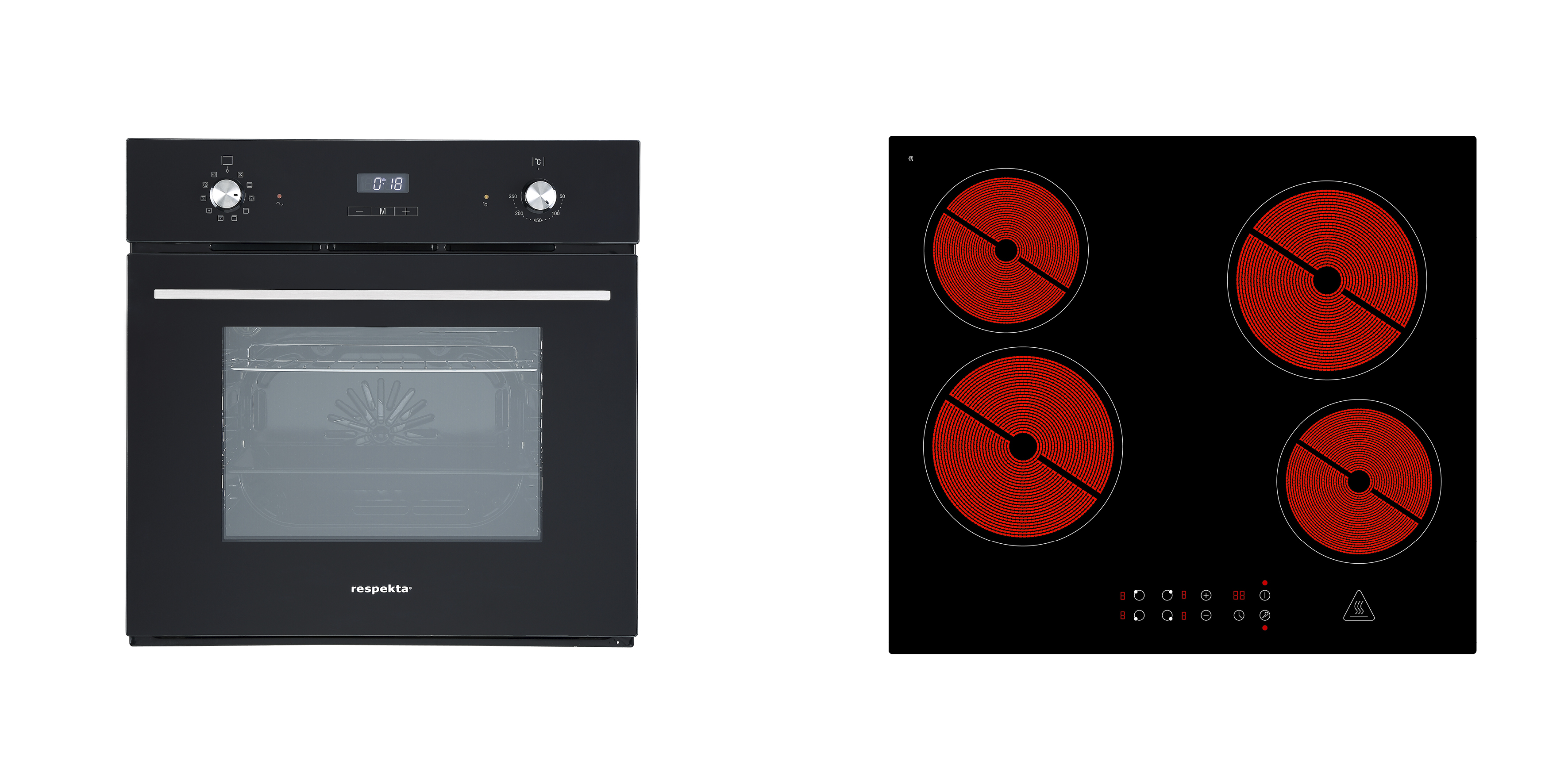 respekta forno built-in piano cottura set + piano cottura in vetroceramica  a convezione d'aria calda