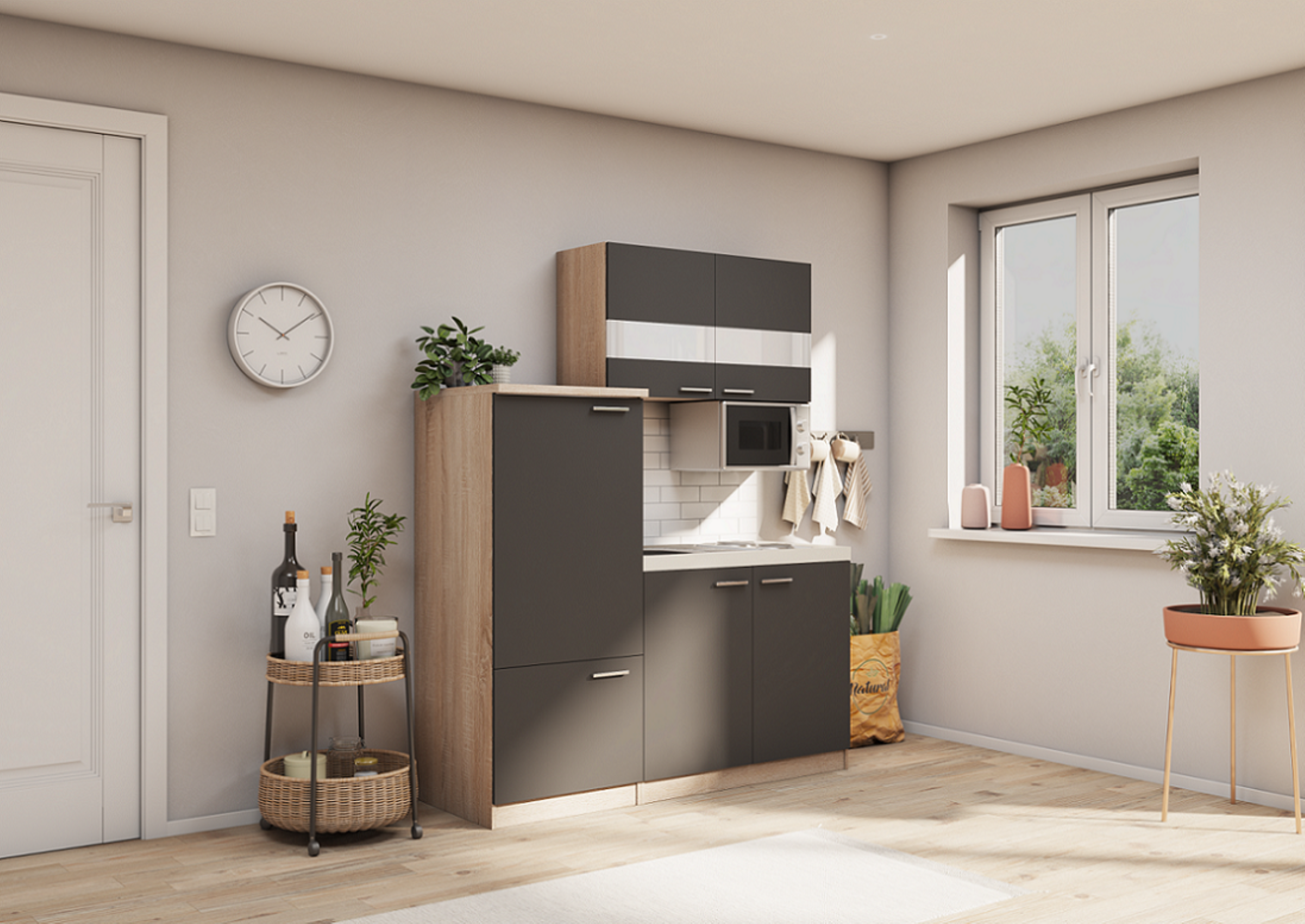 respekta unità cucina cucina singola cucina componibile blocco cucina 160 cm rovere grigio