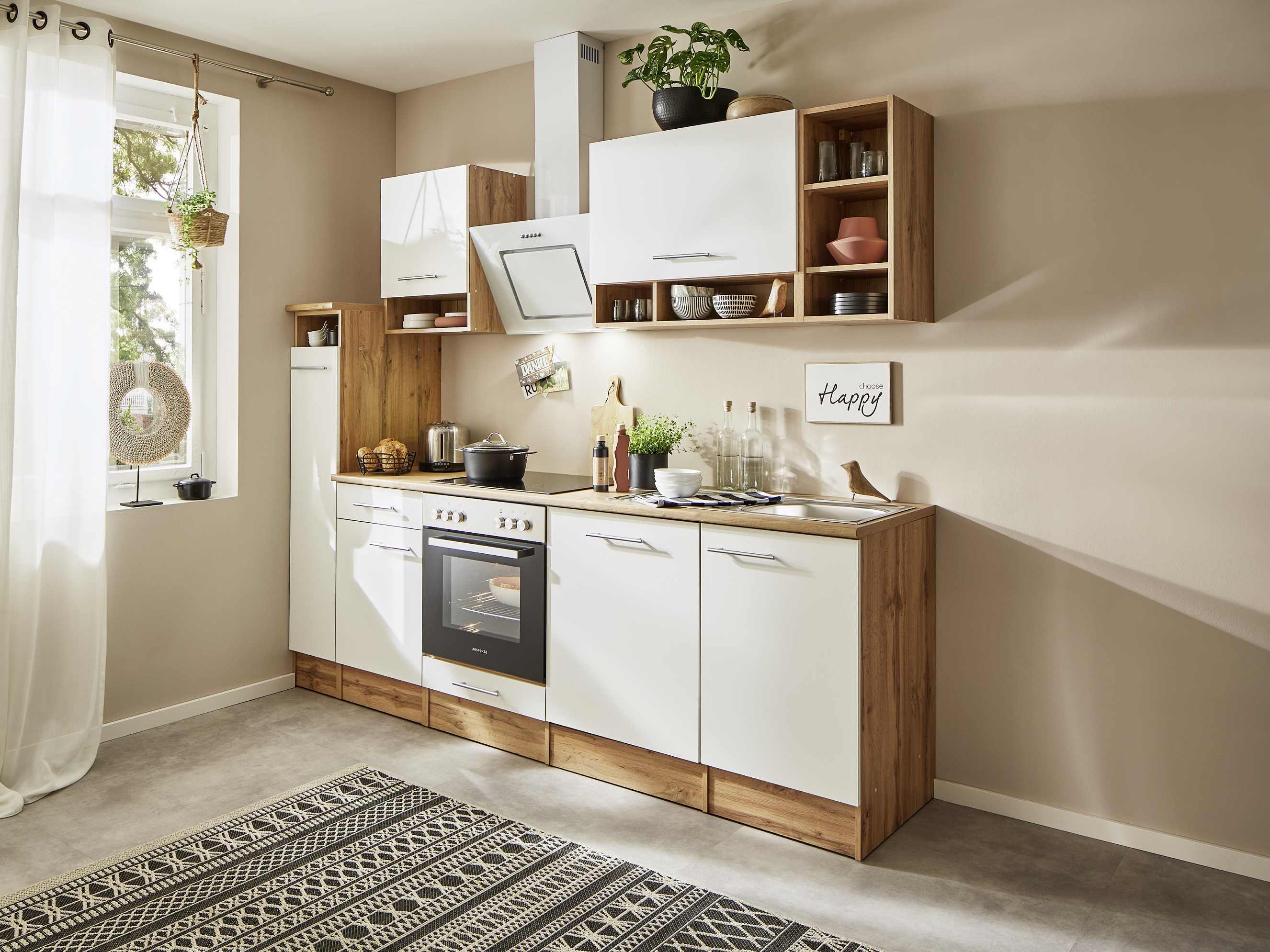 respekta kitchen unit kitchen unit kitchen unit fitted kitchen 250 cm wild oak white