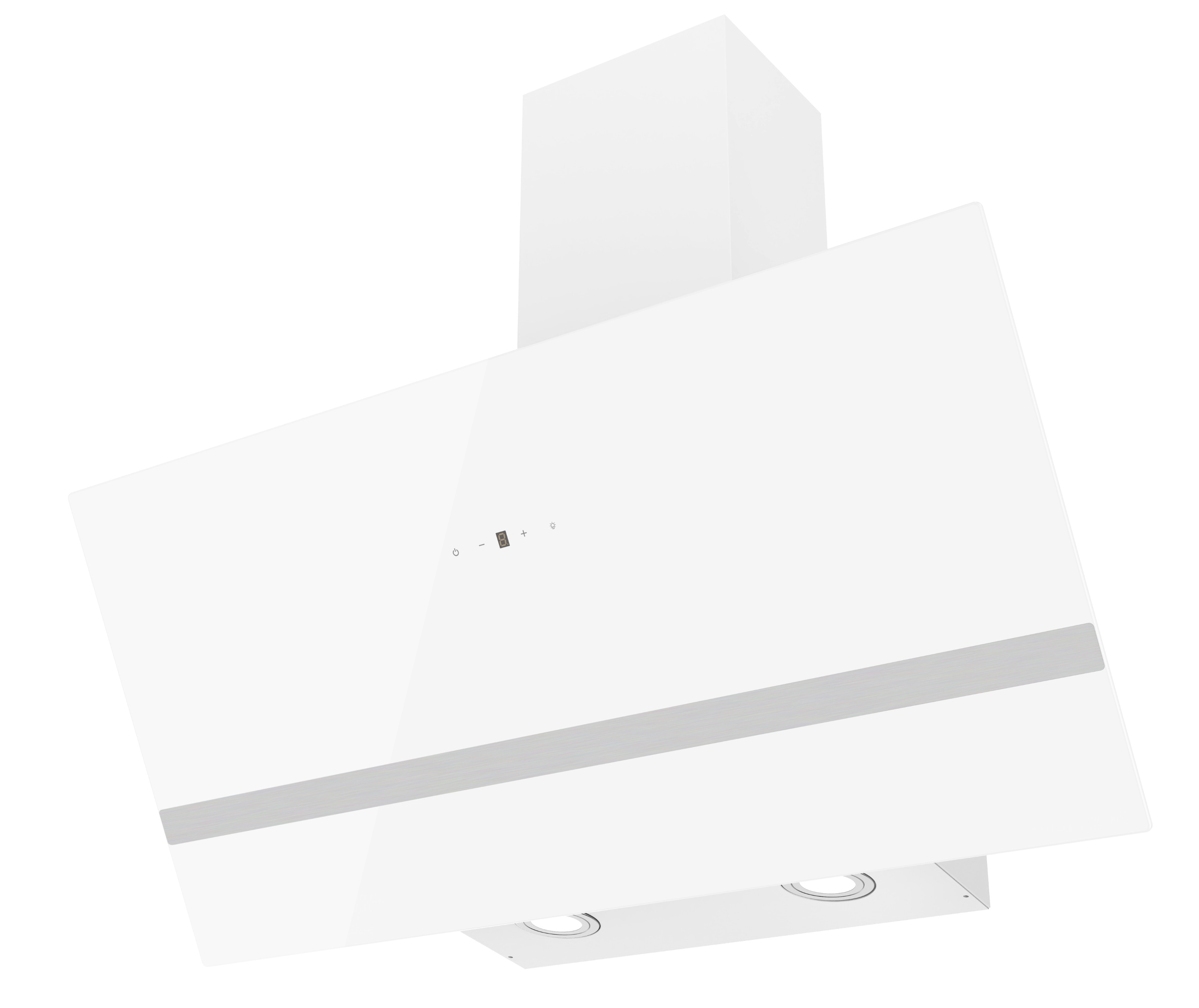 Dunstabzugshaube Schräghaube Wandhaube Kopffrei Glas 80 cm Weiß LED Respekta