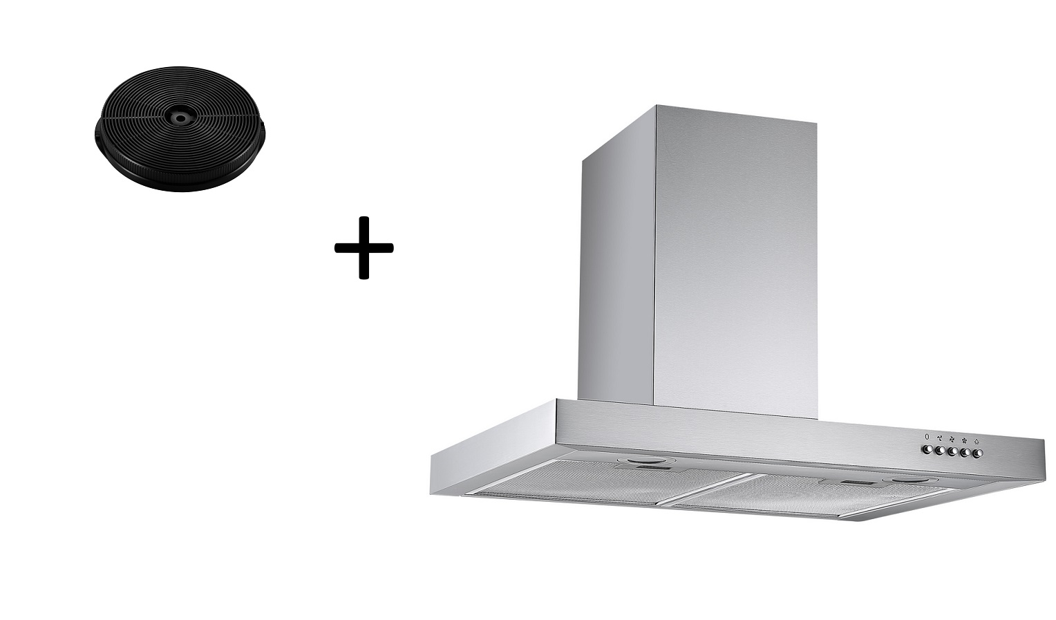 Extractor hood chimney hood wall hood Esse LED 60 cm + filter recirculation set respekta