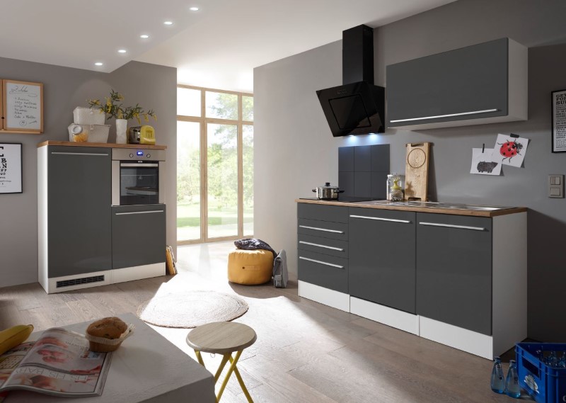 respekta cucina blocco cucina cucina componibile cucina completa bianco grigio 290 cm