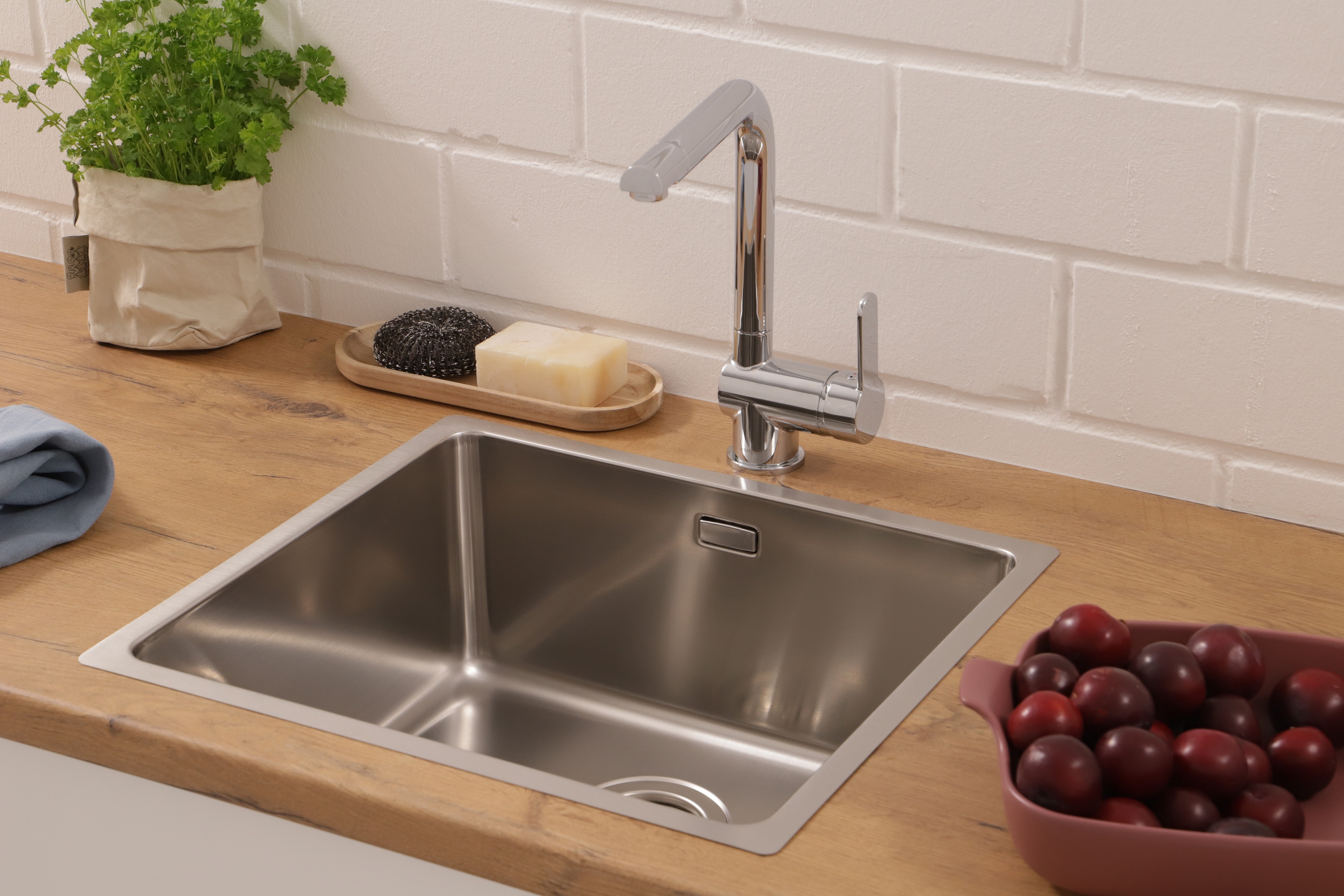 respekta sink stainless steel sink built-in kitchen sink sink stainless steel 49x44