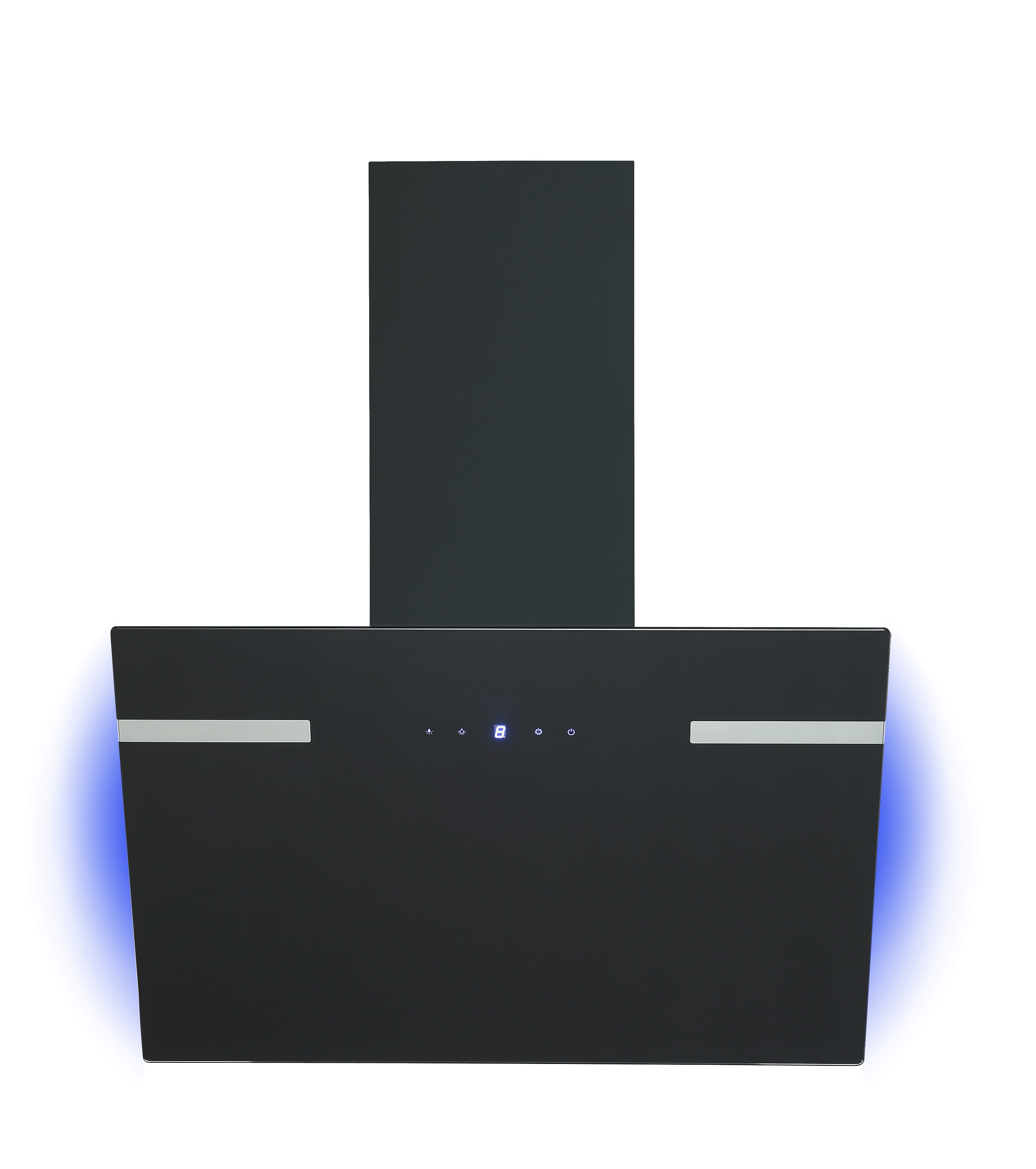 Dunstabzugshaube 60cm Kopffreihaube Schräghaube schwarz Umluft LED respekta 