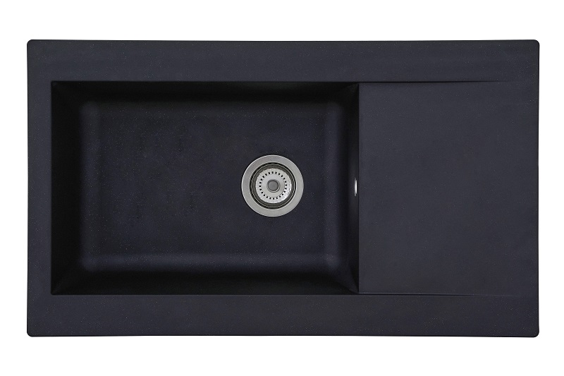 Verpackungsschaden Einbauspüle Küchenspüle Spüle Granit Mineralite 86 x 50 Schwarz Respekta Denver