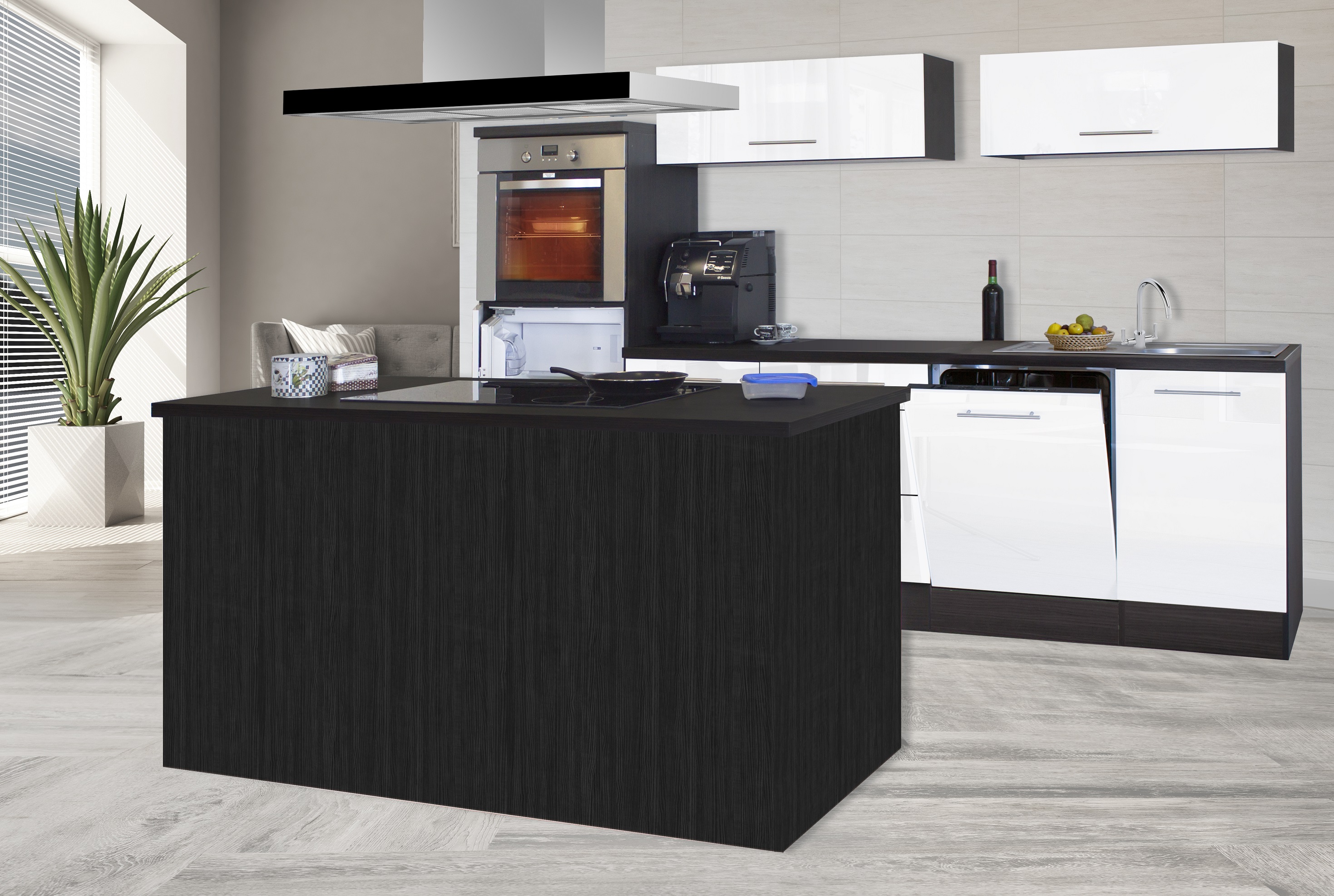 respekta kitchen unit island kitchen kitchen block fitted kitchen 280 cm oak white