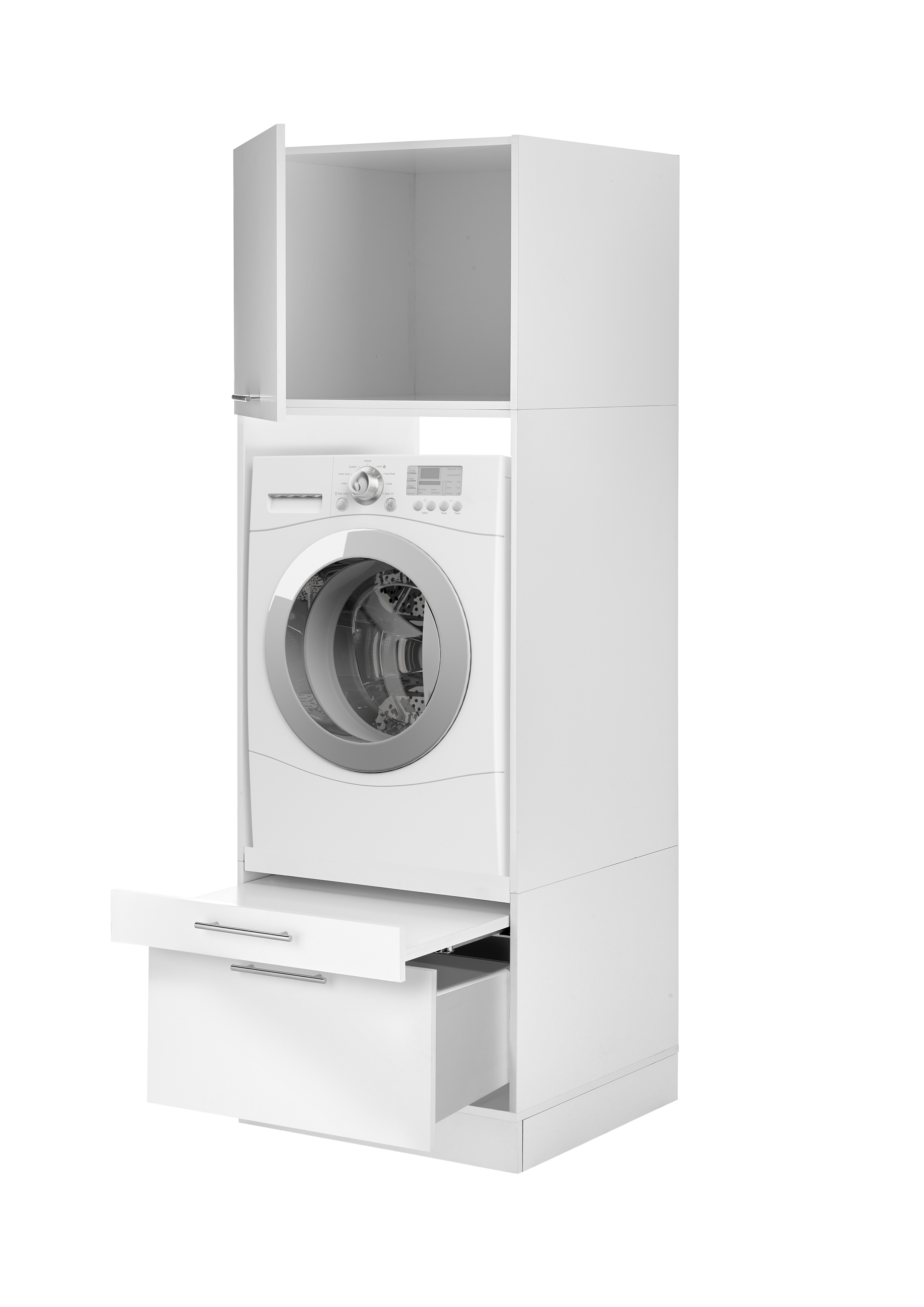 Waschmaschinenschrank Trockner Schrank stabile Bauart 67 cm Weiß Clara Respekta