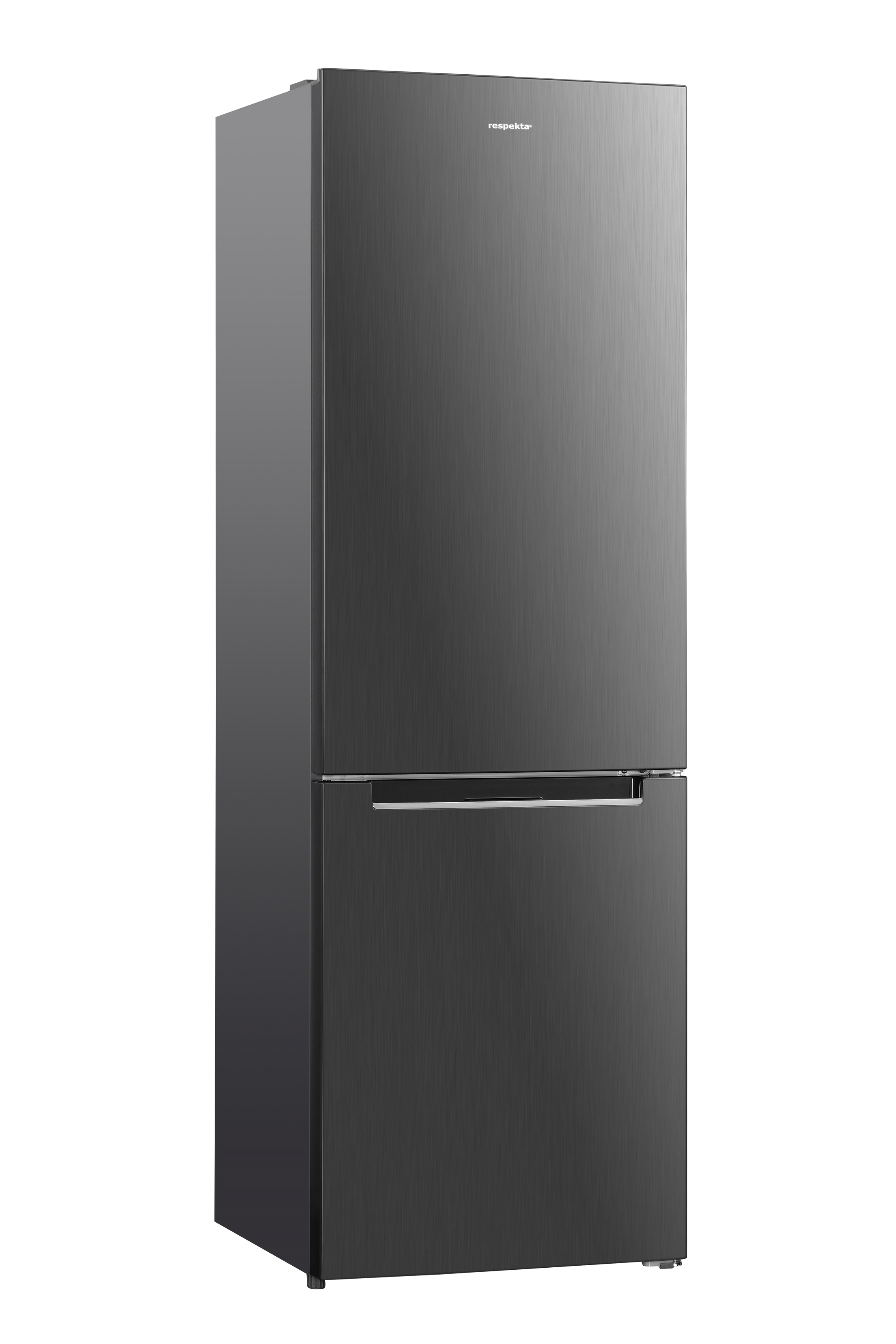 respekta Kühlschrank Standkühlschrank Kühl-Gefrierkombination 185 cm Black Steel