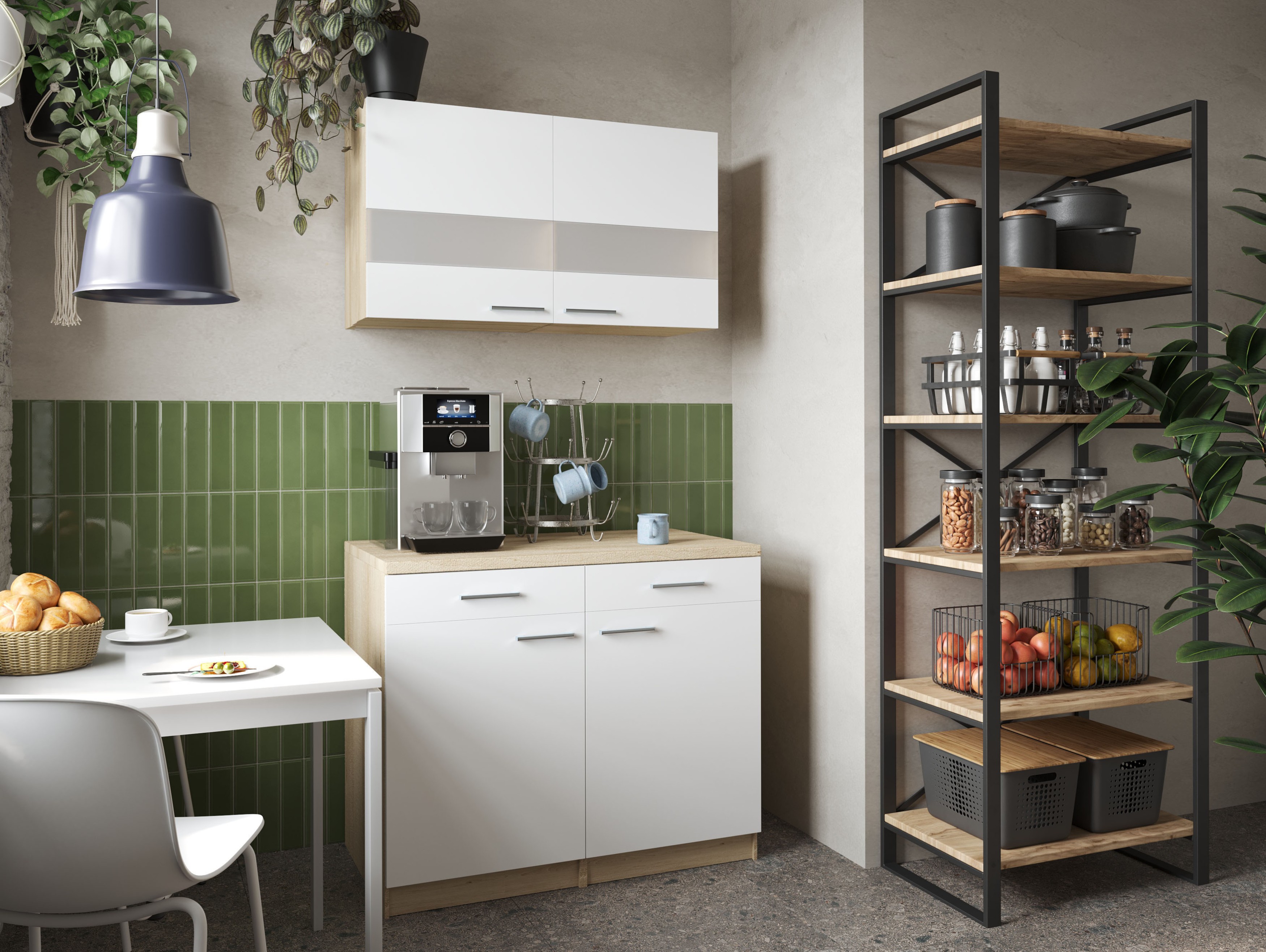 Küchenschrank Unterschrank Hängeschrank 100 cm Eiche Sägerau Weiß Merle Respekta Küchenschrank Unterschrank Hängeschrank 100 cm Eiche Sägerau Weiß Merle Respekta