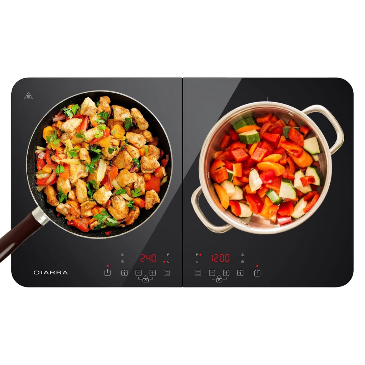 CIARRA Doppel Induktionskochplatte Mobil Induktionskochfeld 3500W CBTIH2-OW CIARRA Doppel Induktionskochplatte Mobil Induktionskochfeld 3500W CBTIH2-OW