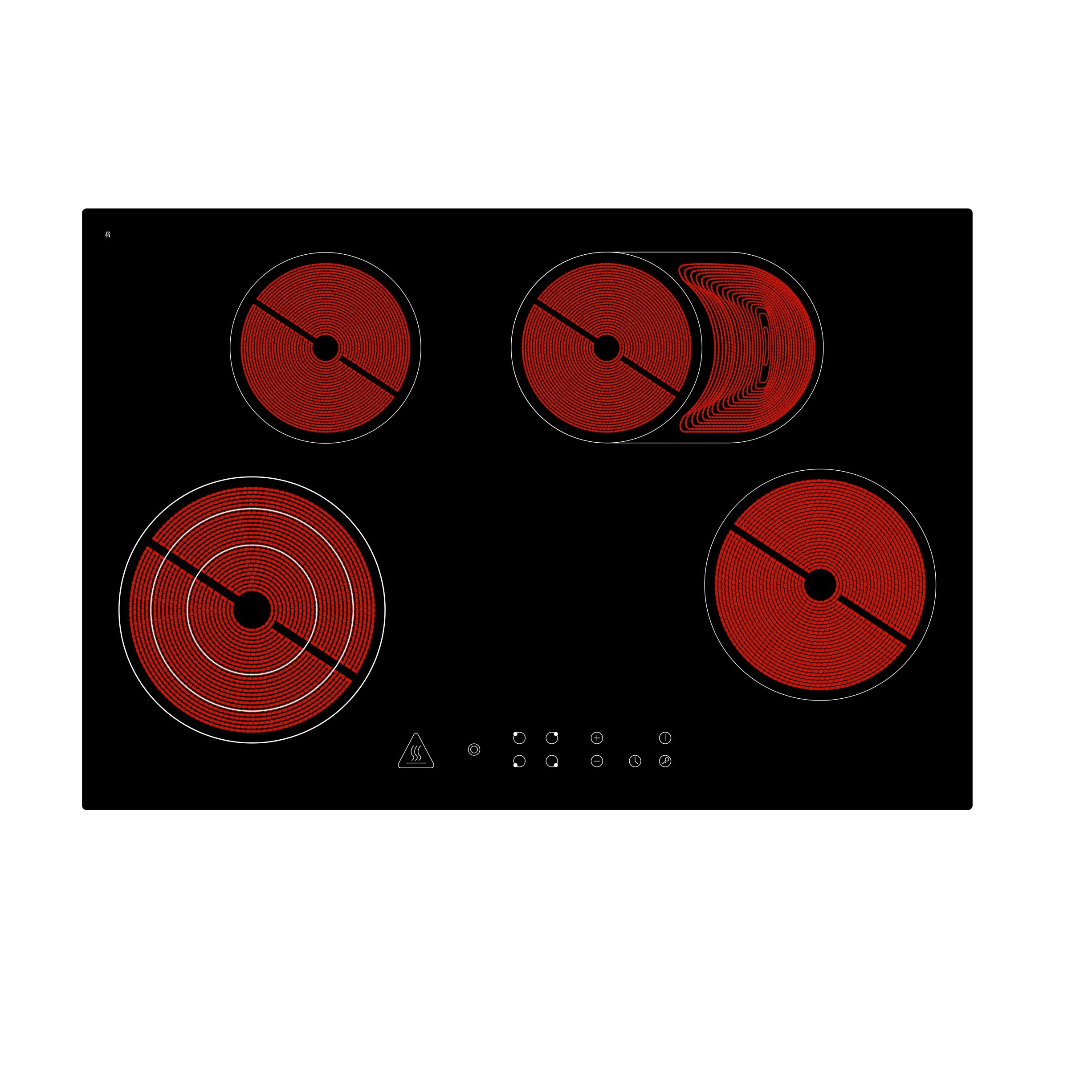 respekta Glaskeramikkochfeld Kochfeld autark Einbaukochfeld Touch Timer 80 cm