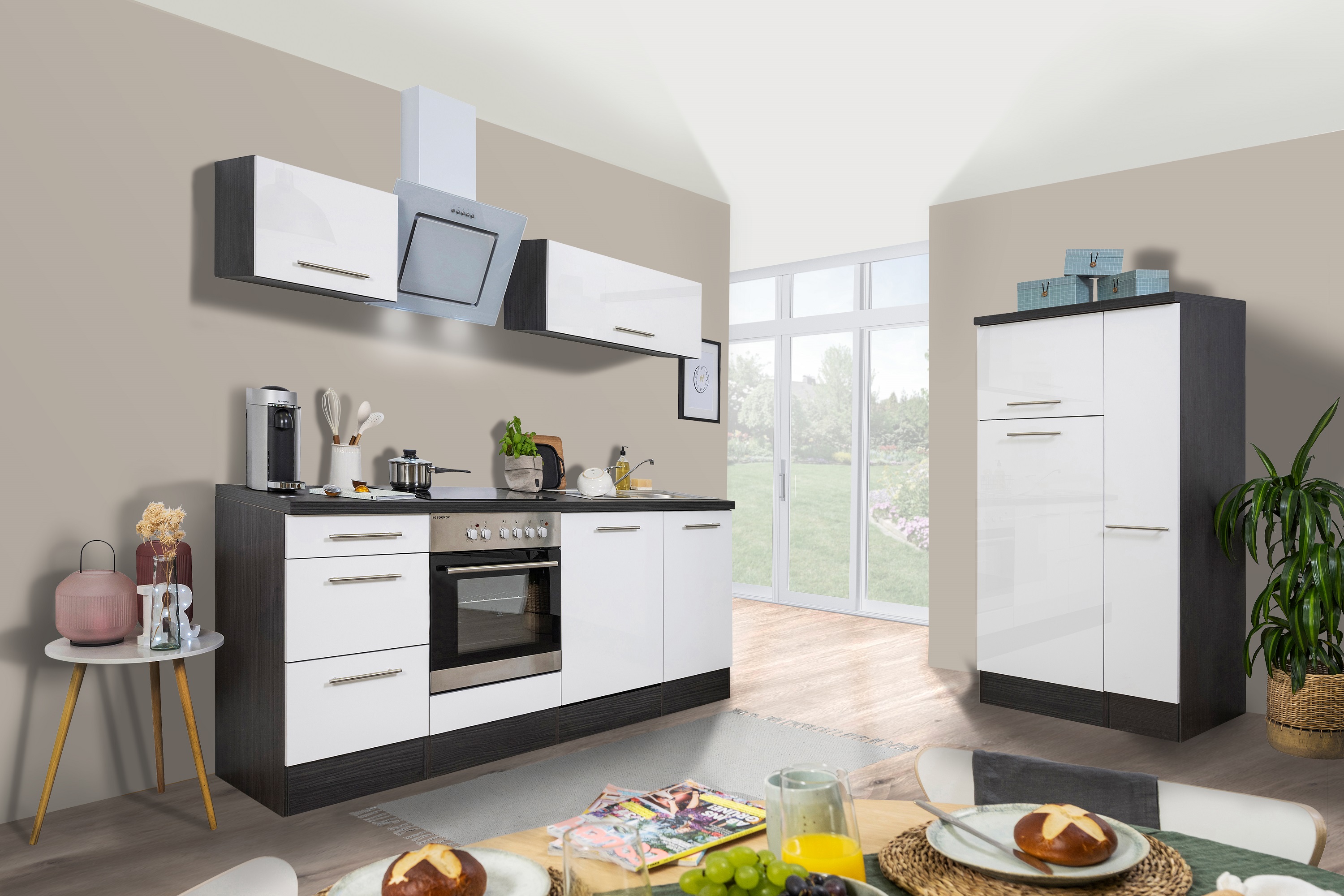 respekta kitchen unit kitchen block fitted kitchen high gloss 310 cm oak white