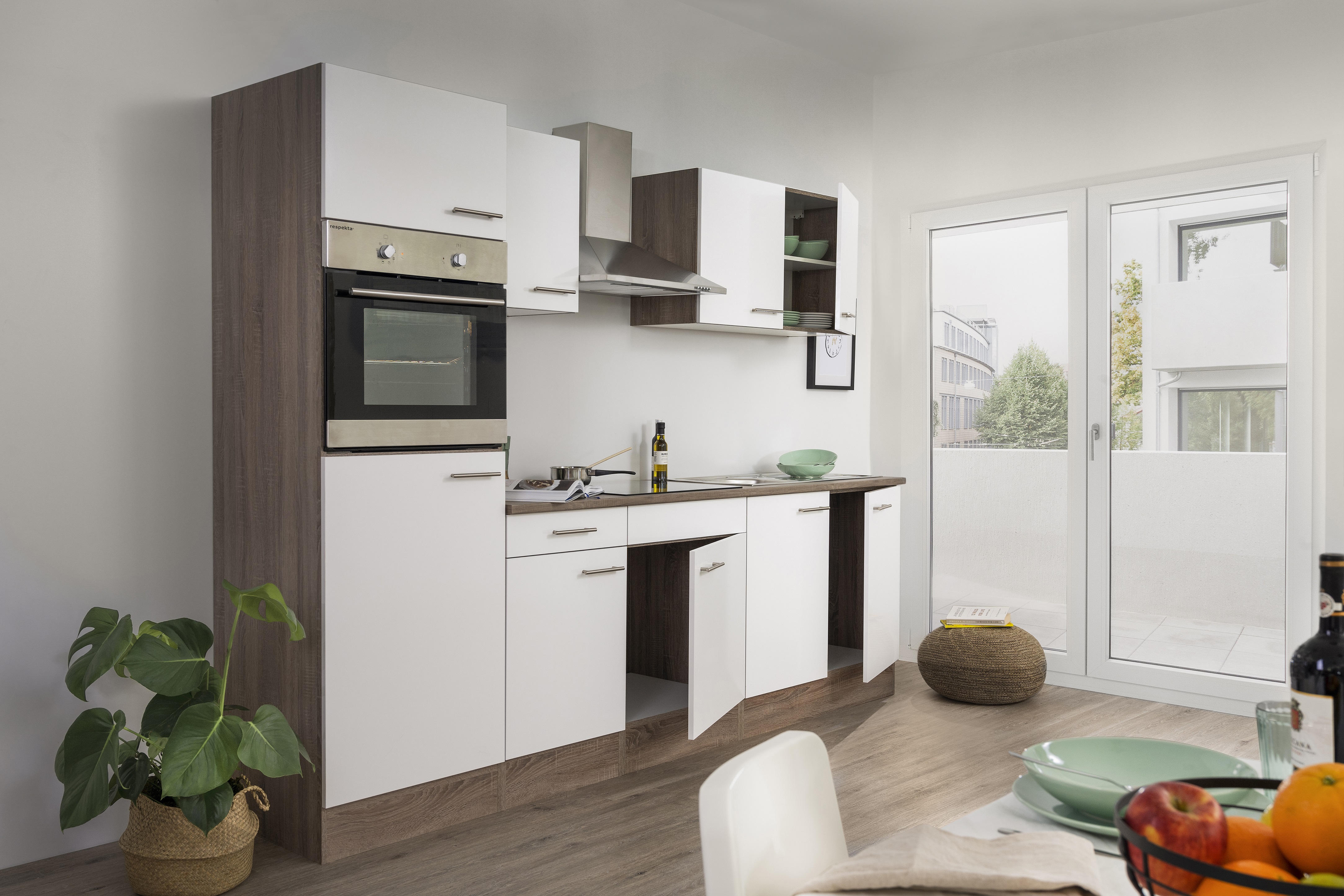 respekta kitchen unit kitchen built-in kitchen block empty block 270 cm oak York white