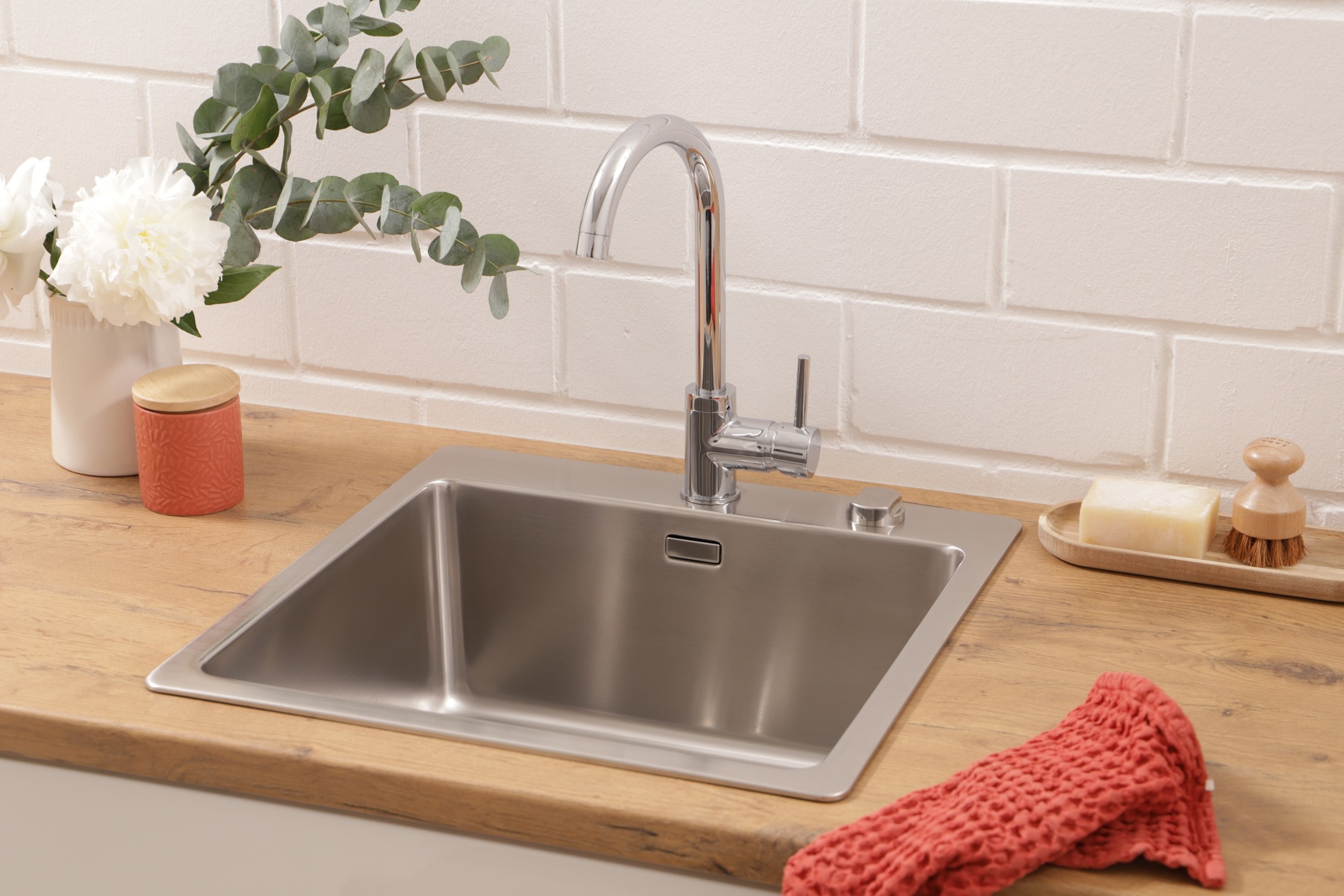 Edelstahl Einbauspüle Spülbecken Küchenspüle Spüle 50 x 50 cm Respekta Chicago