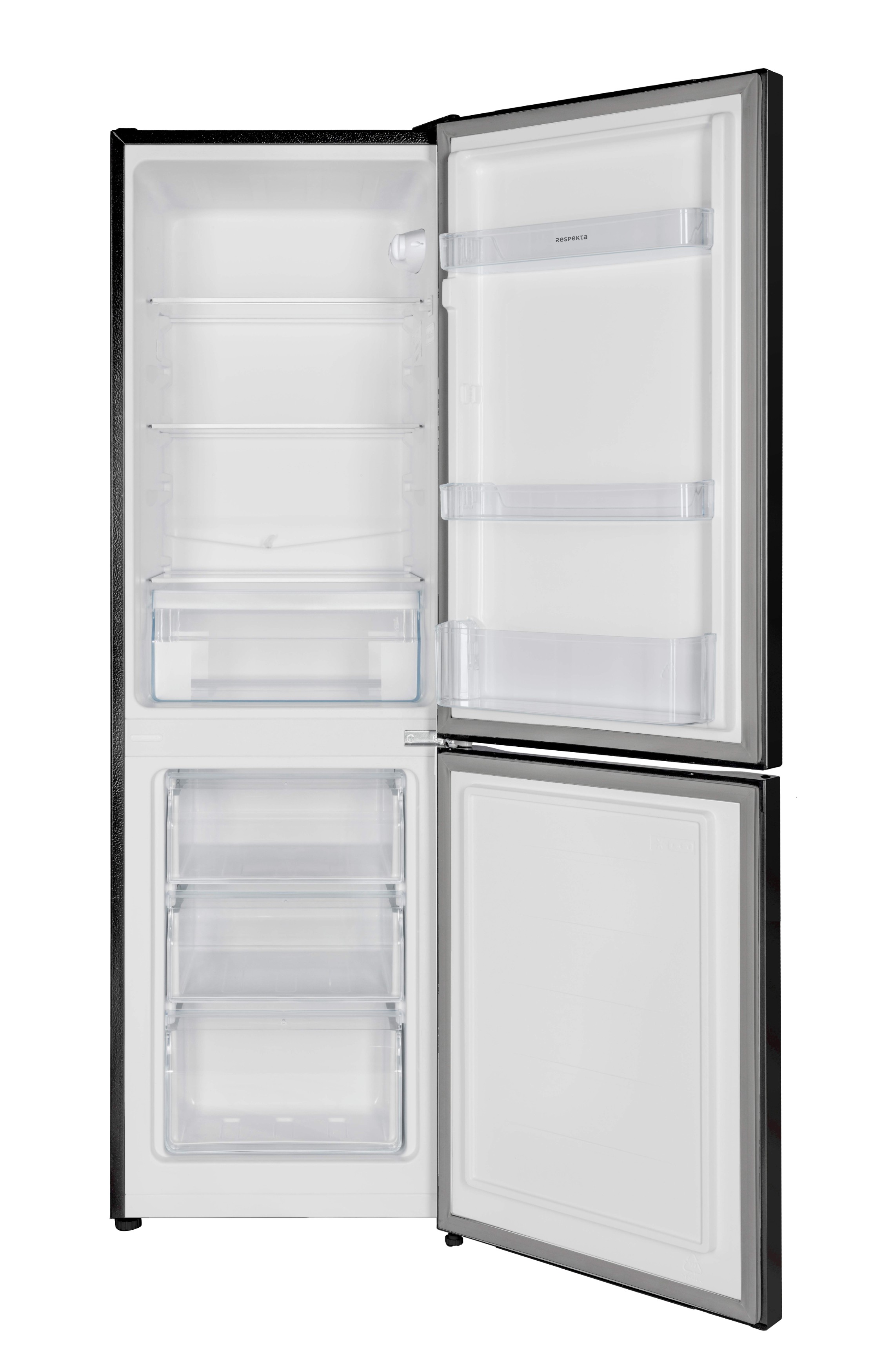 Kühlschrank Kühl Gefrierkombination Standgerät freistehend Silber 144 cm Respekta