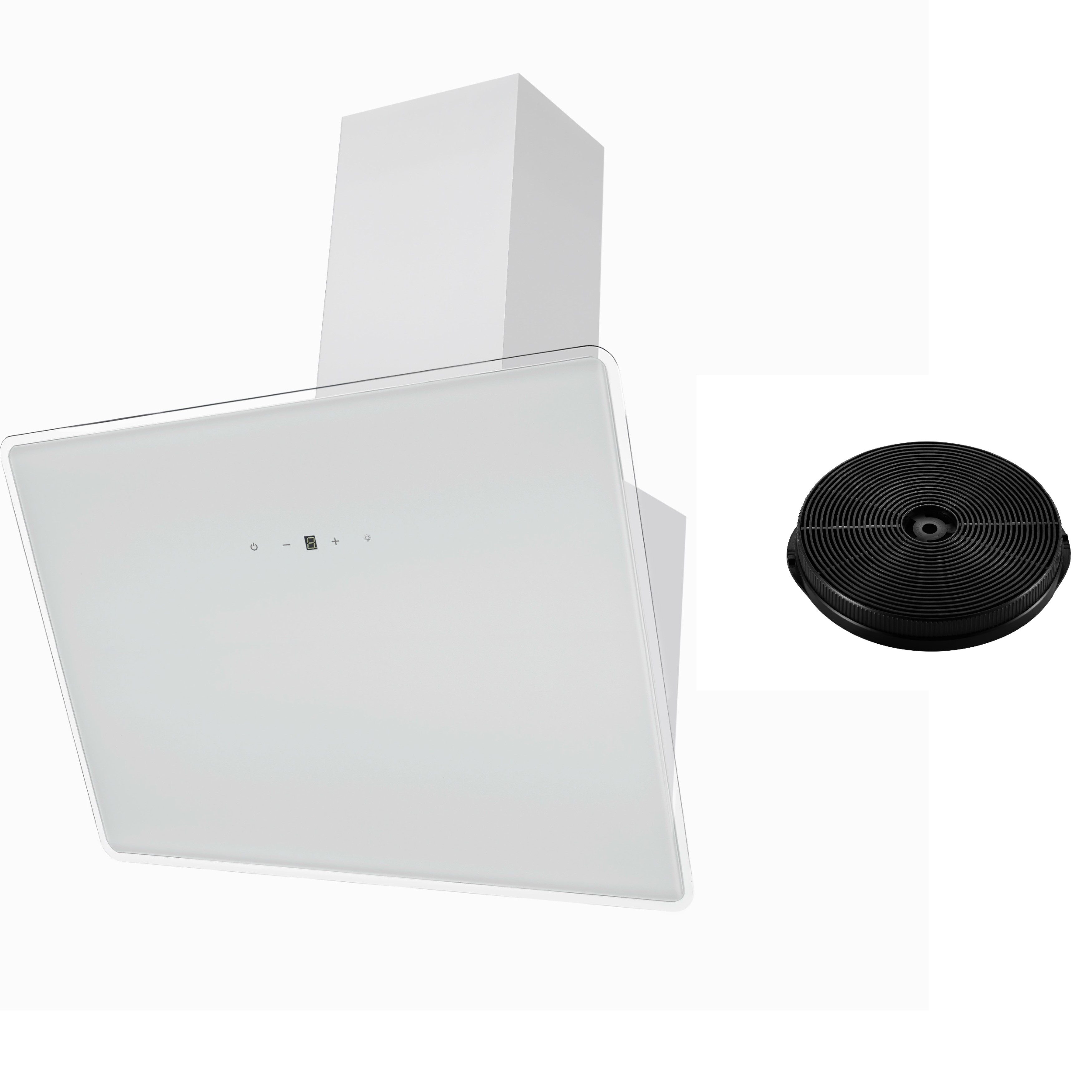 Dunstabzugshaube Schräghaube Kopffrei 60 cm Weiß mit Filter Respekta Dunstabzugshaube Schräghaube Kopffrei 60 cm Weiß mit Filter Respekta