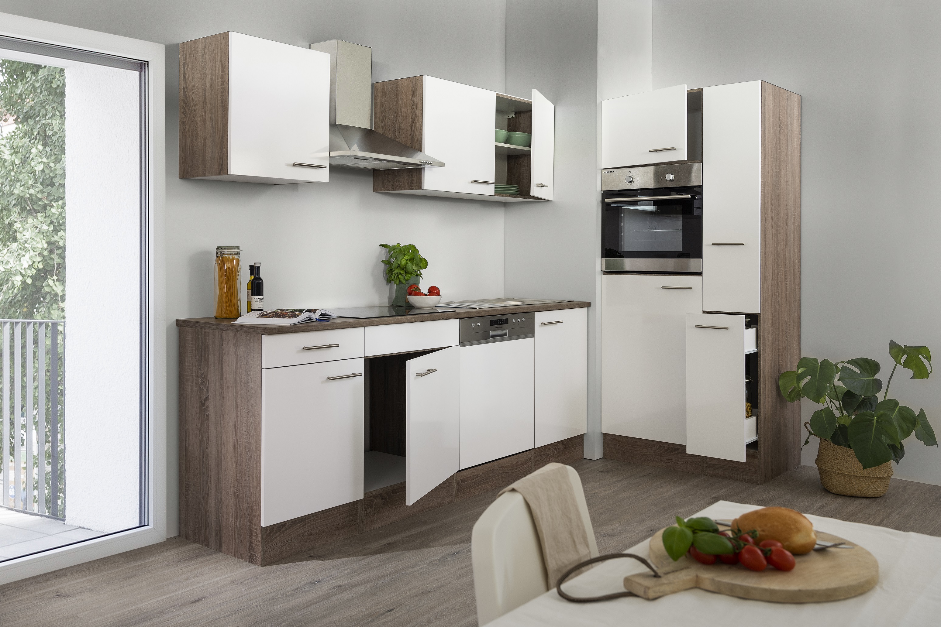 respekta blocco cucina cucina incasso blocco cucina blocco vuoto 310 cm rovere York bianco