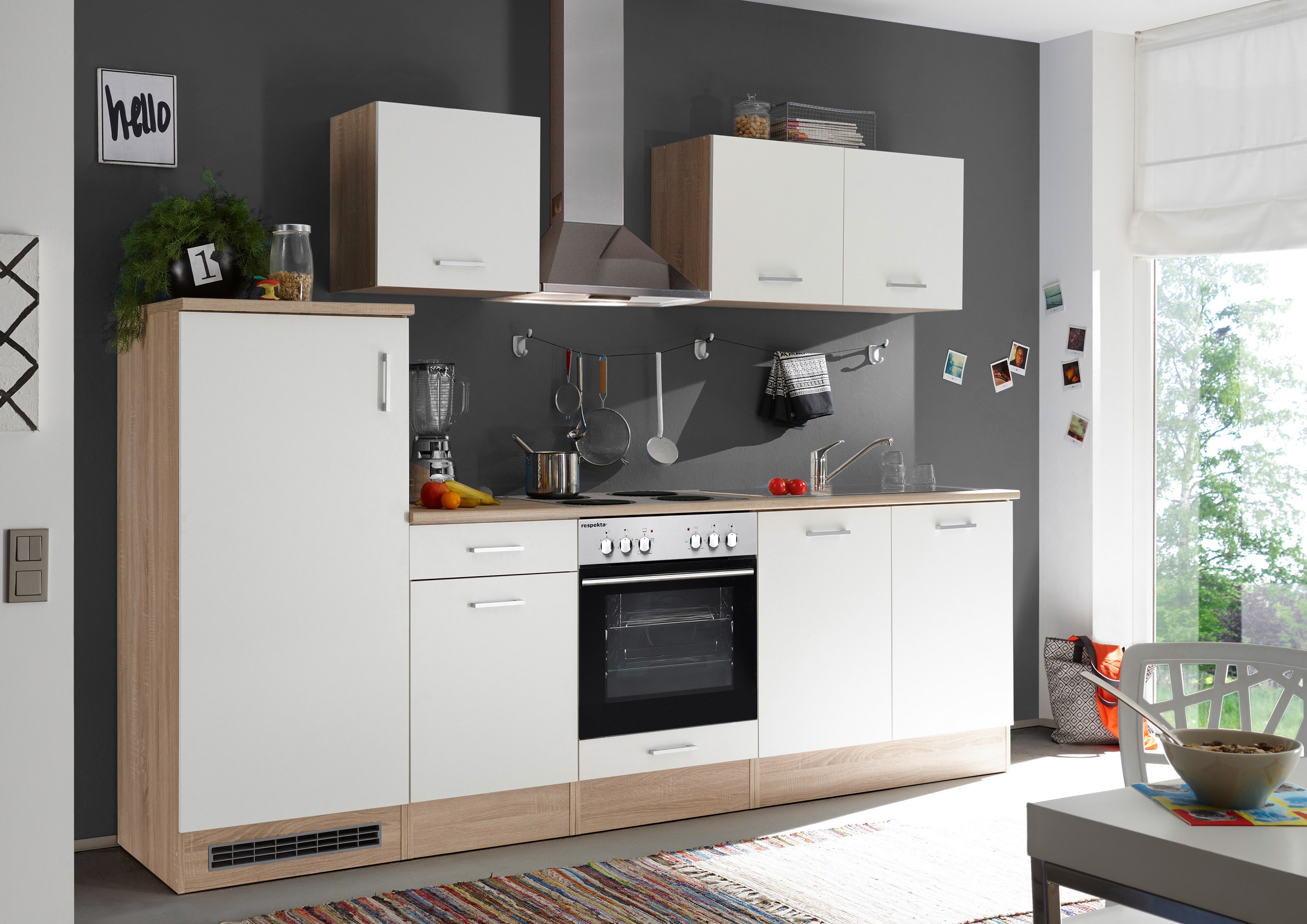 respekta kitchen kitchen unit kitchen unit fitted kitchen 270 cm oak natura white