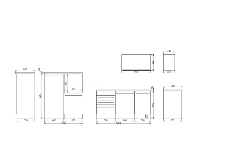 respekta cucina blocco cucina cucina componibile cucina completa bianco grigio 290 cm