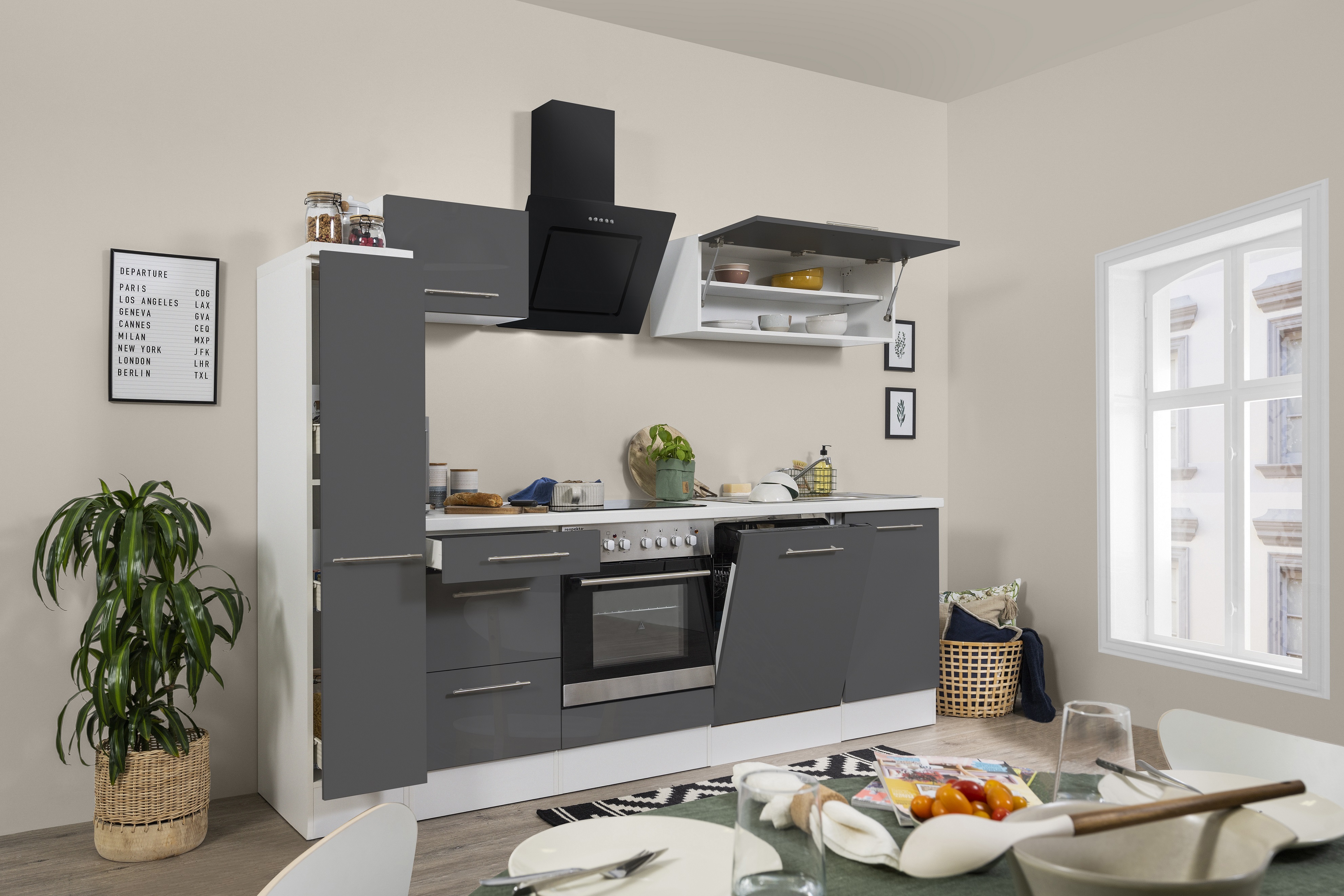 respekta cucina componibile cucina componibile cucina componibile lucida 250 cm bianco grigio