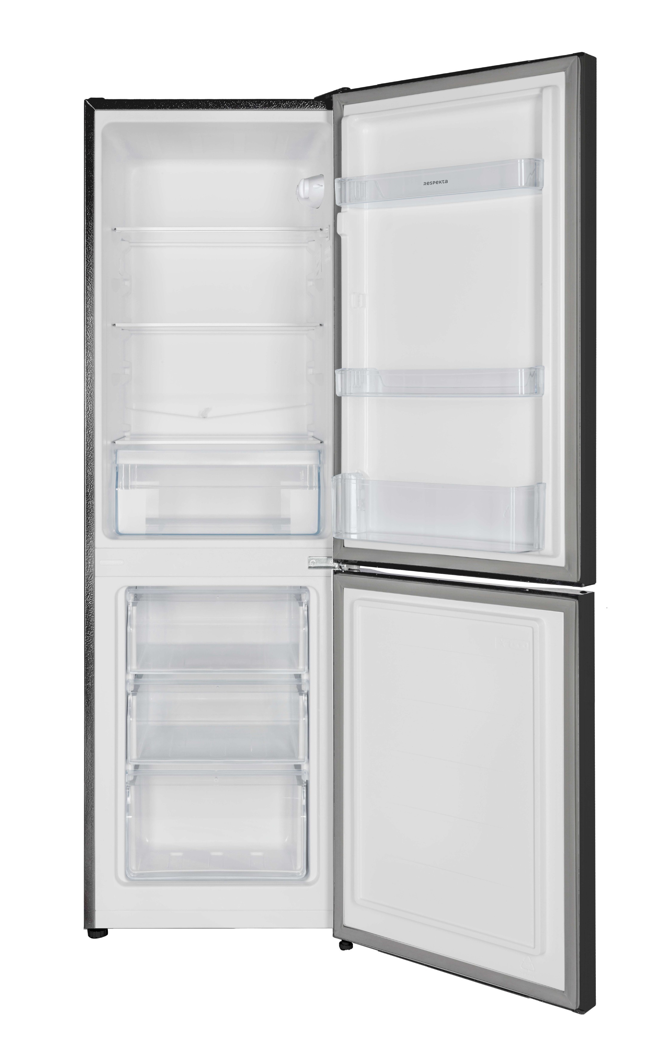 Kühlschrank Kühl Gefrierkombination Standgerät freistehend Black Steel 144 cm Respekta