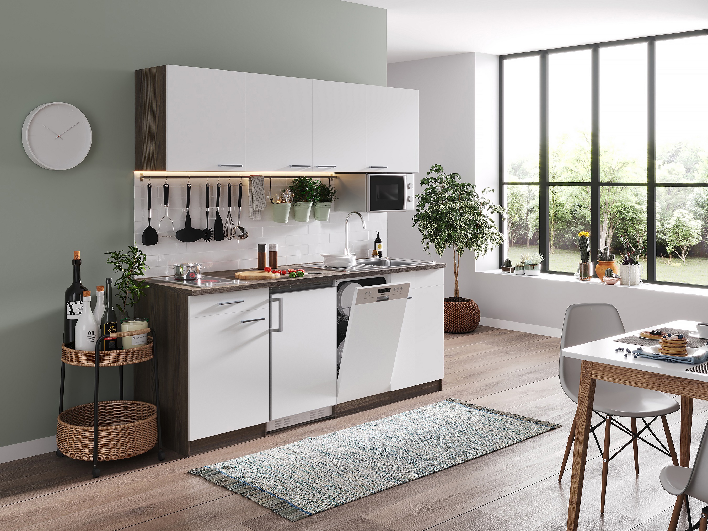 respekta cucina cucina componibile singola 195 cm York rovere bianco