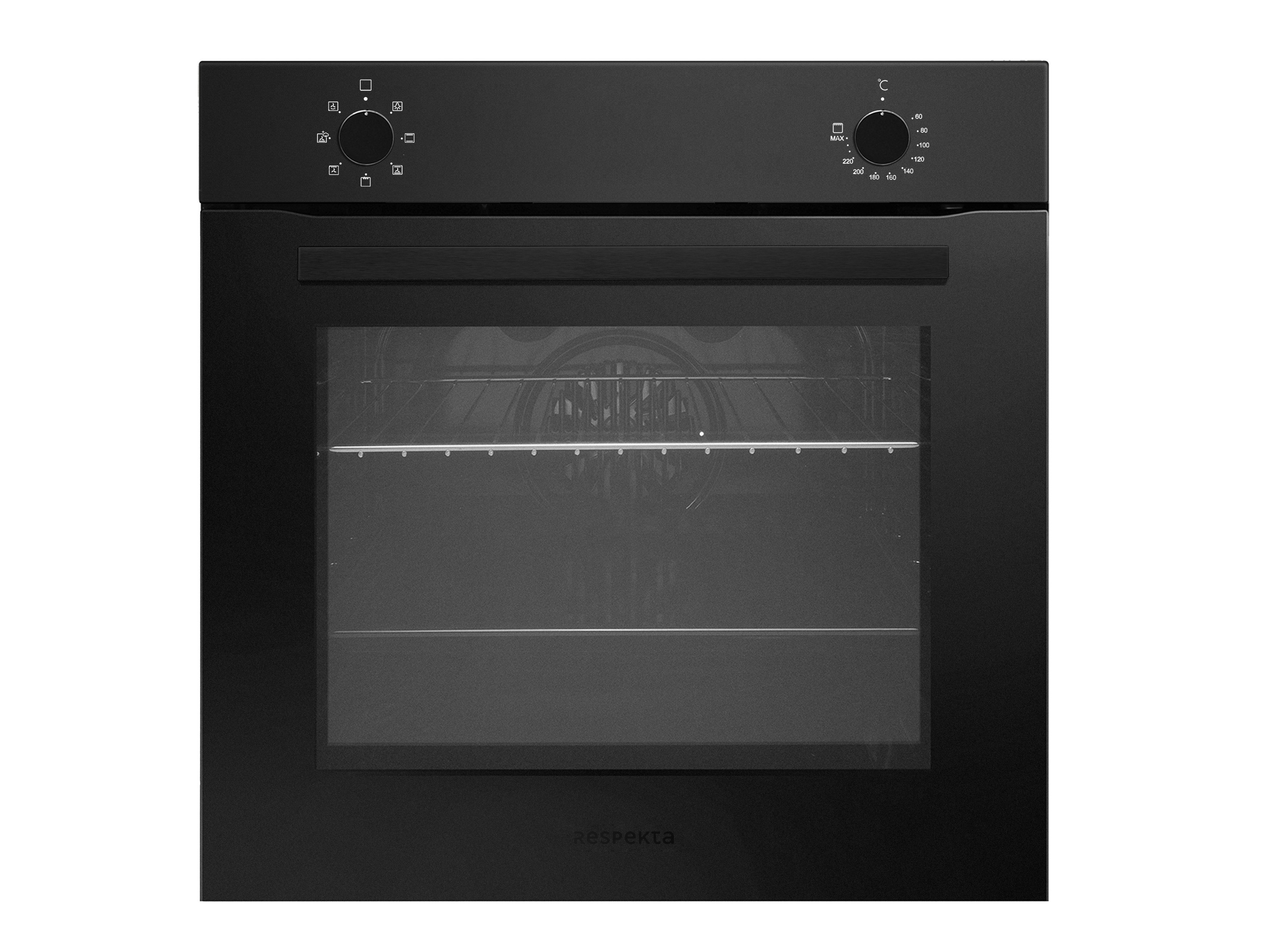 Backofen autark Einbau Mattschwarz Herd Grill Umluft Janis Ofen 72 L Respekta