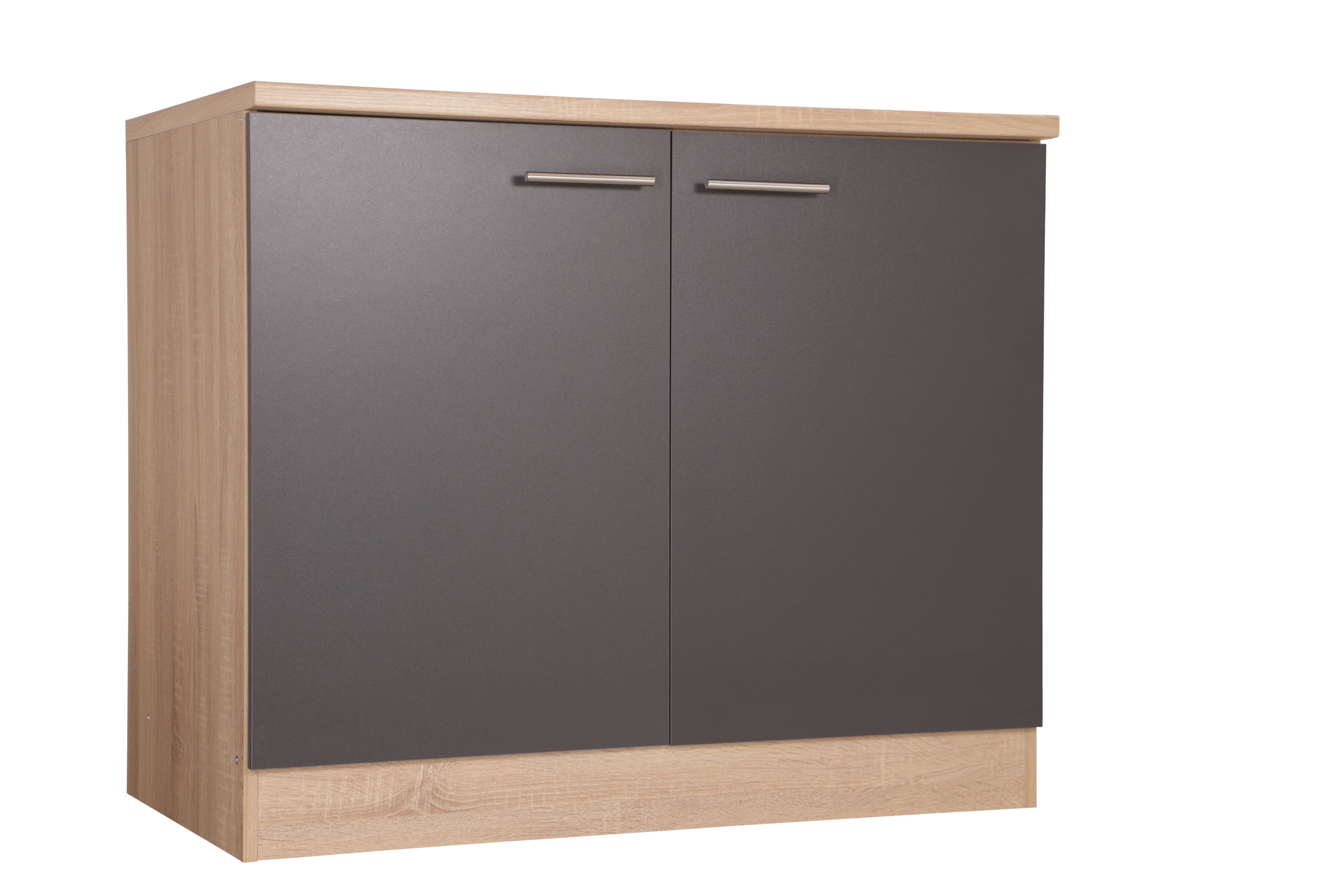 Spülenunterschrank Küchenschrank 100 cm Eiche Sägerau Grau Merle Respekta Spülenunterschrank Küchenschrank 100 cm Eiche Sägerau Grau Merle Respekta
