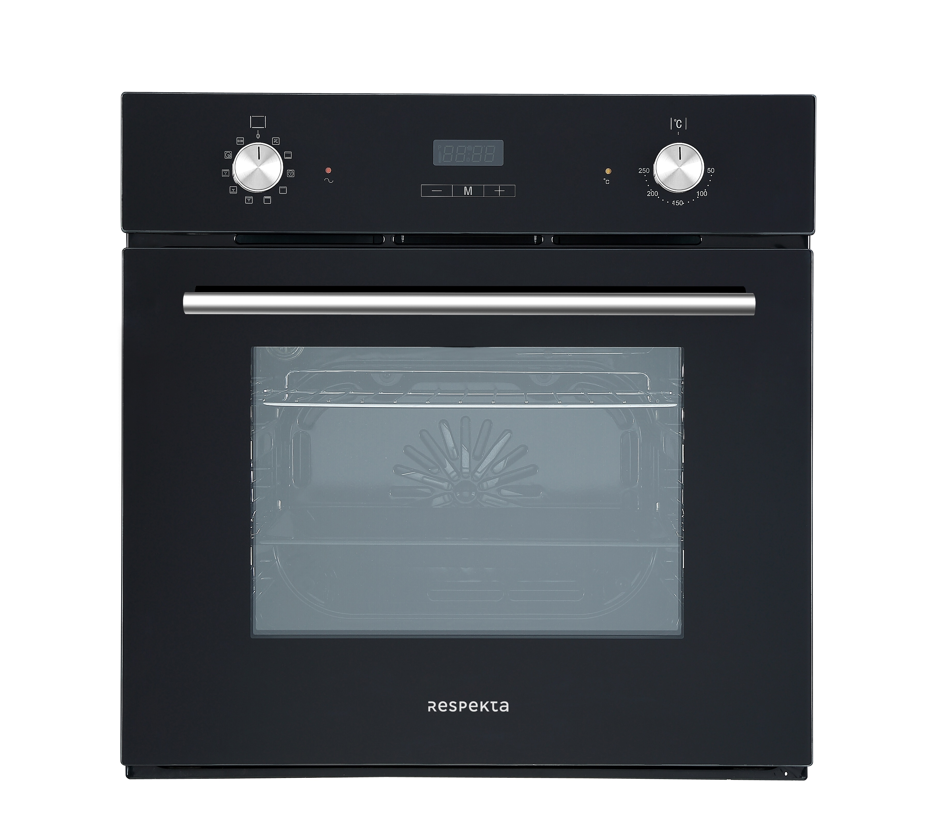 Backofen autark Einbau Herd Grill Heißluft LED-Timer Ofen Schwarz Respekta