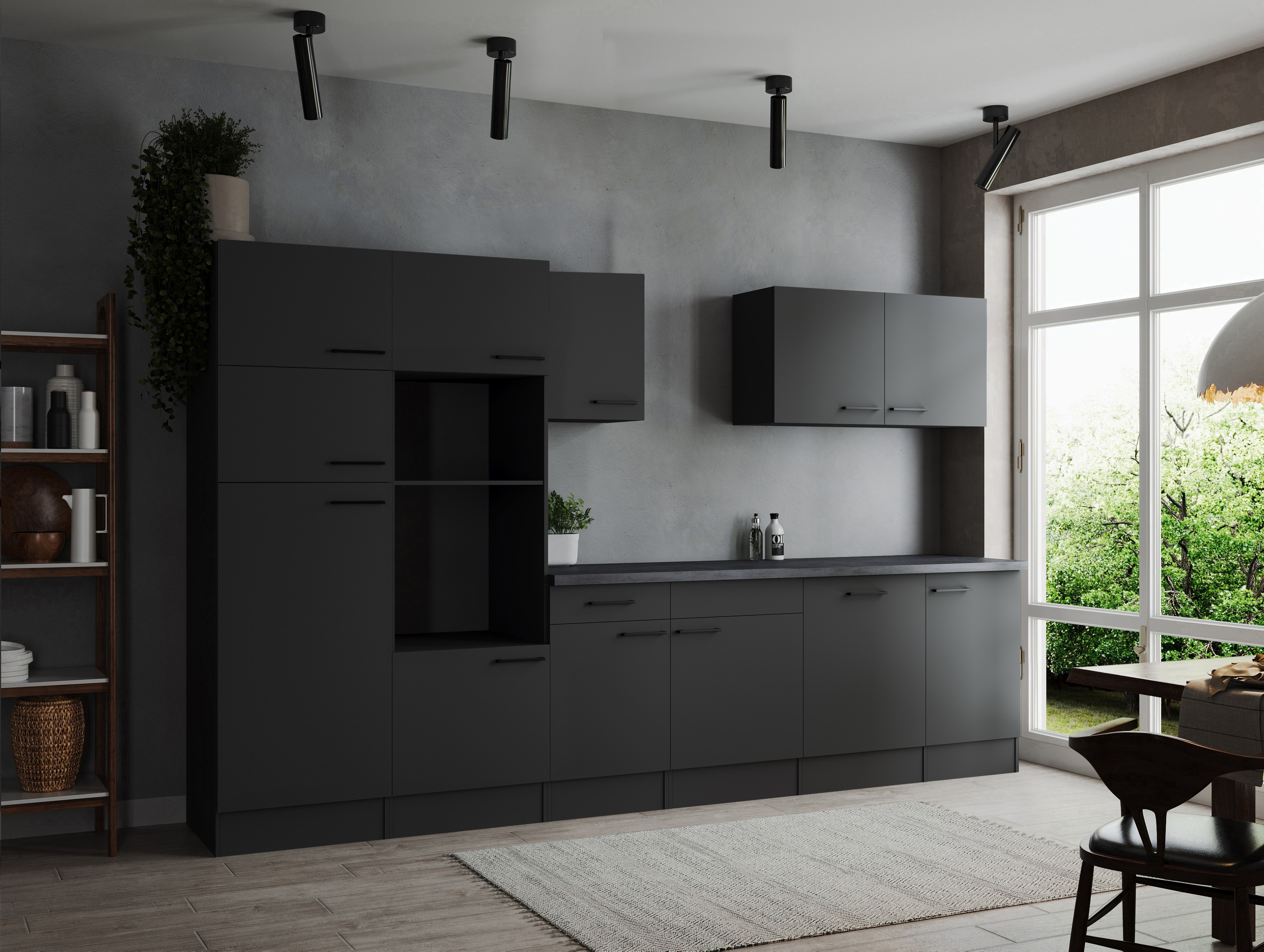 Küche Küchenzeile Leerblock Grau Matt Oliver 340 cm Respekta