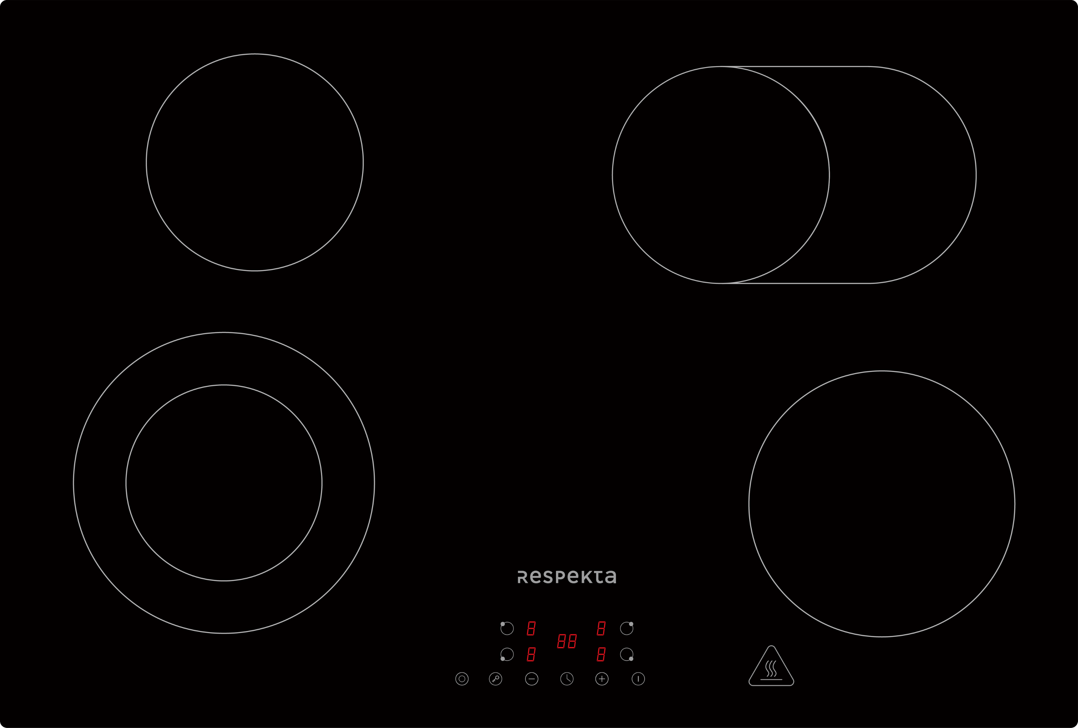 Kochfeld Glaskeramik autark 4 Zonen Glaskeramikkochfeld 80 cm rahmenlos Respekta Kochfeld Glaskeramik autark 4 Zonen Glaskeramikkochfeld 80 cm rahmenlos Respekta