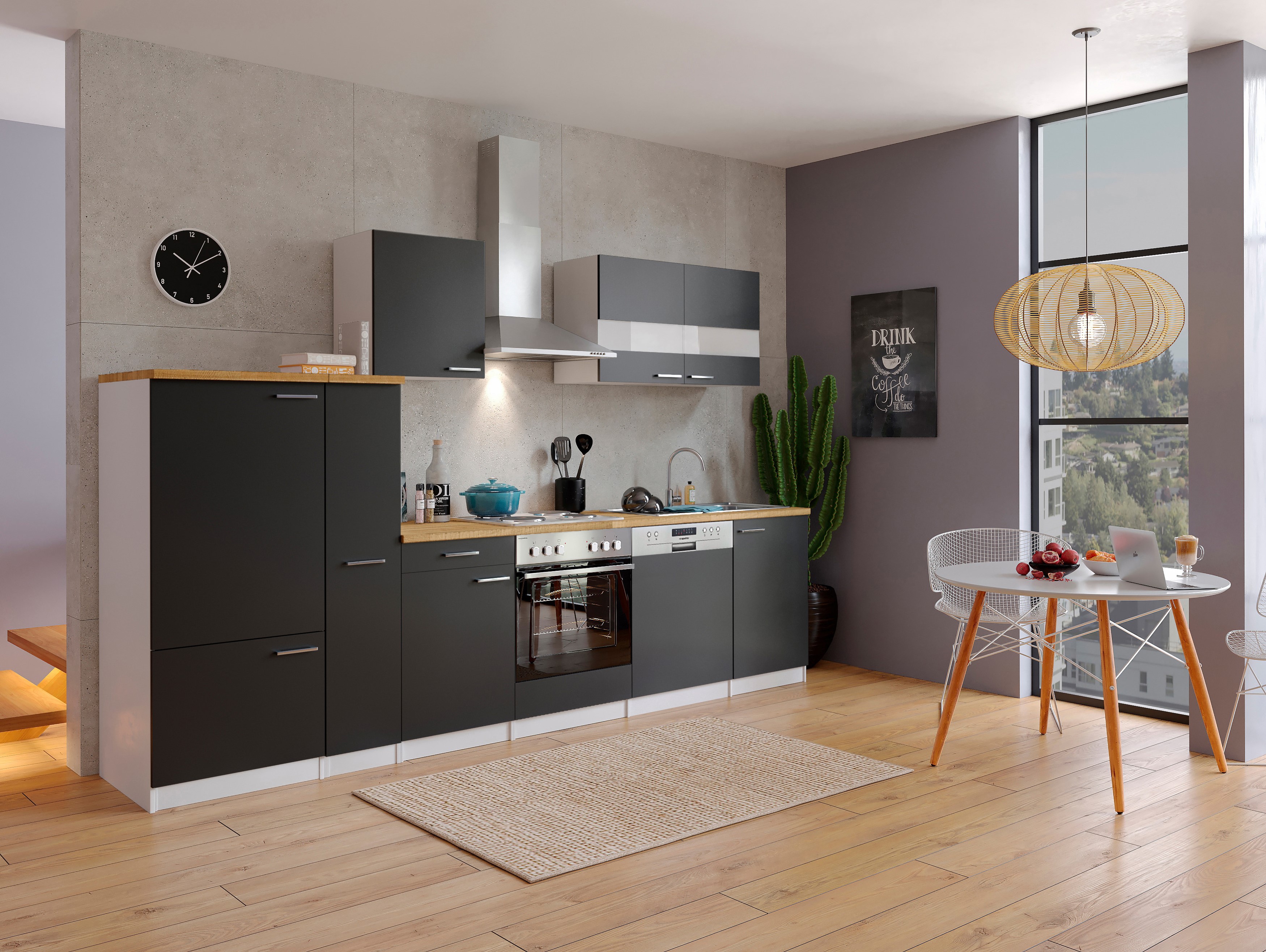 respekta blocco cucina cucina montato 310 cm bianco nero completo respekta blocco cucina cucina montato 310 cm bianco nero completo