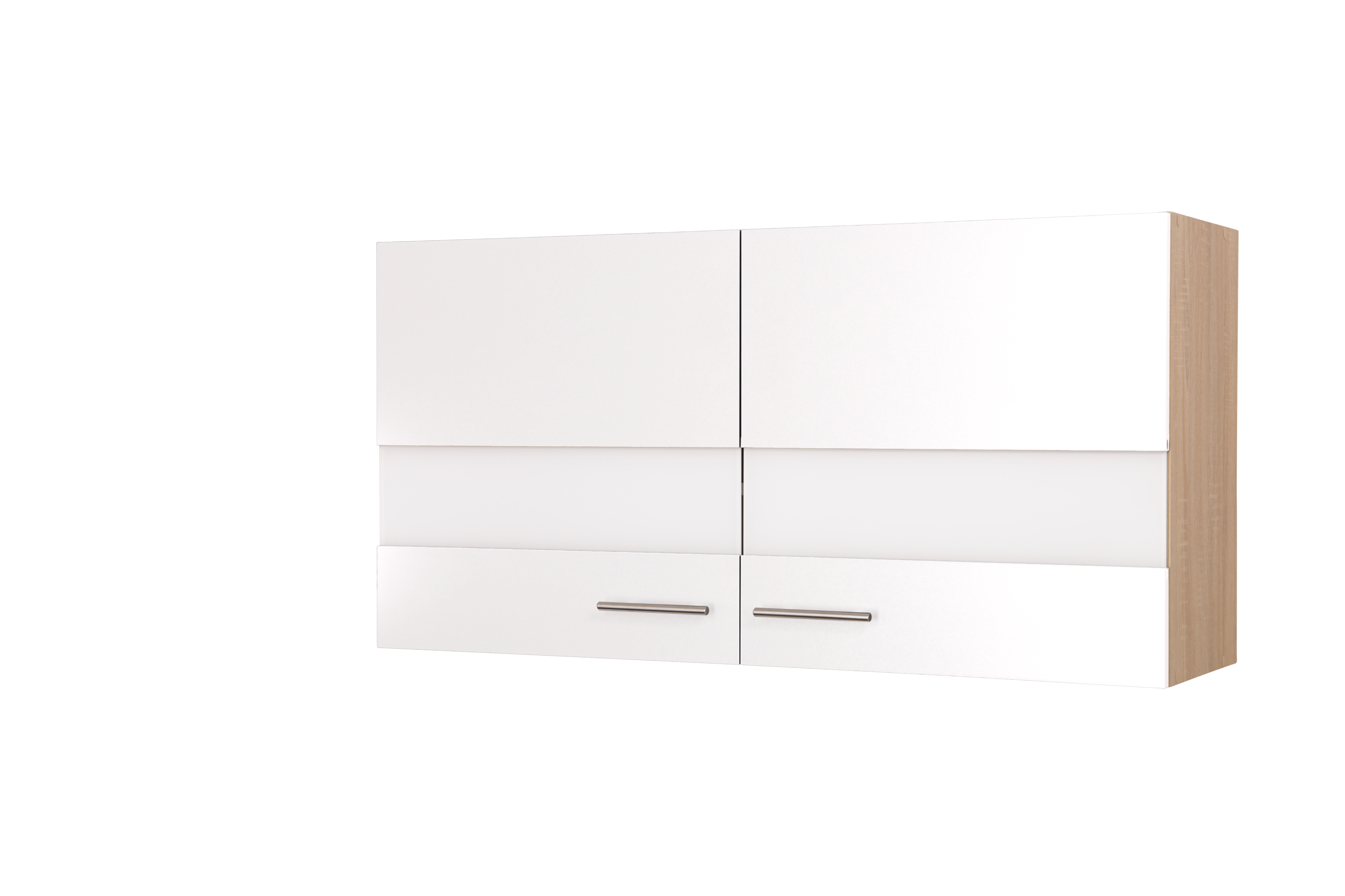 Oberschrank Hängeschrank 110 cm Eiche Sägerau Weiß Merle Respekta