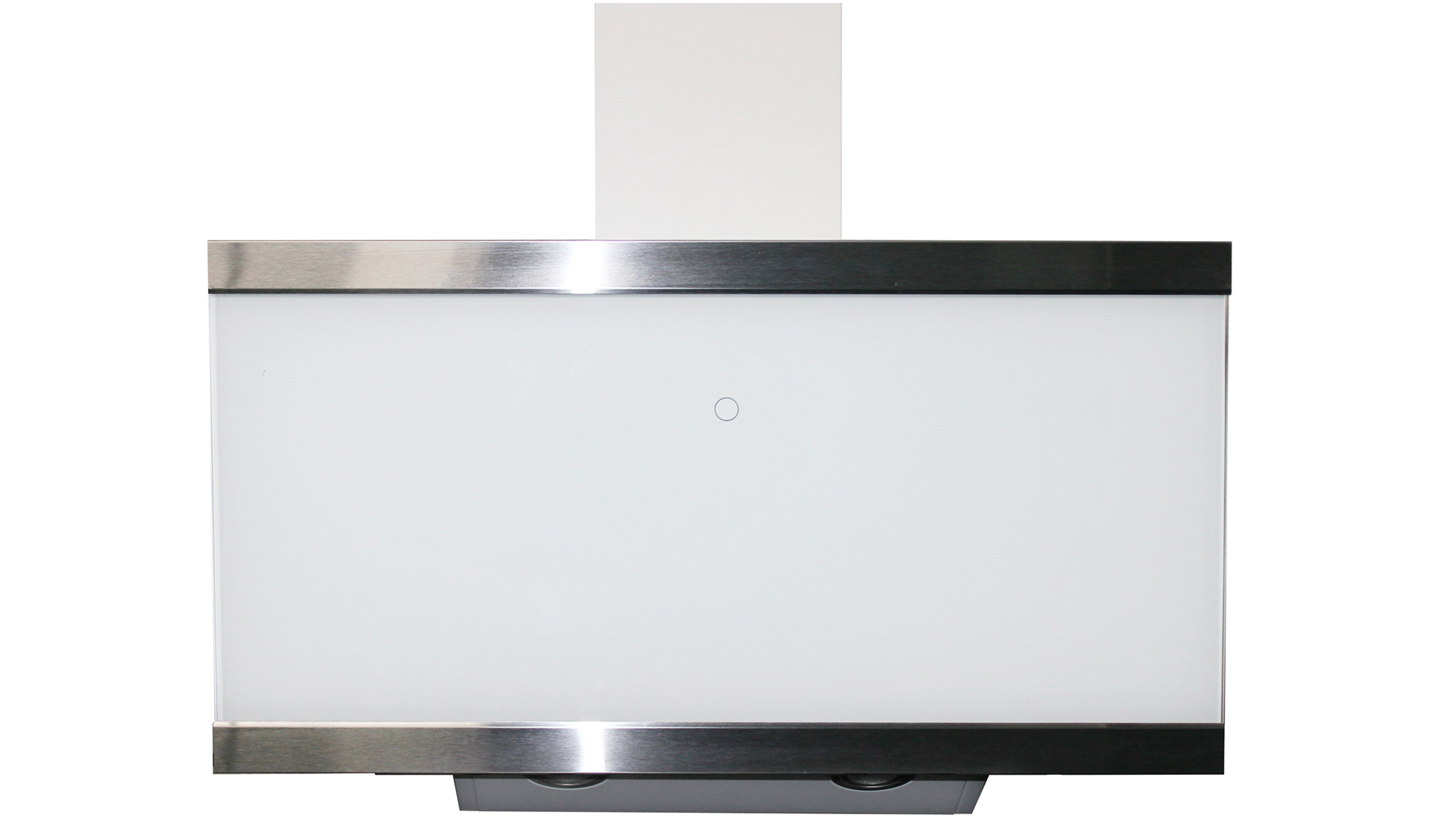 Cooker hood sloping hood head free white 90 cm LED + filter recirculation set respekta