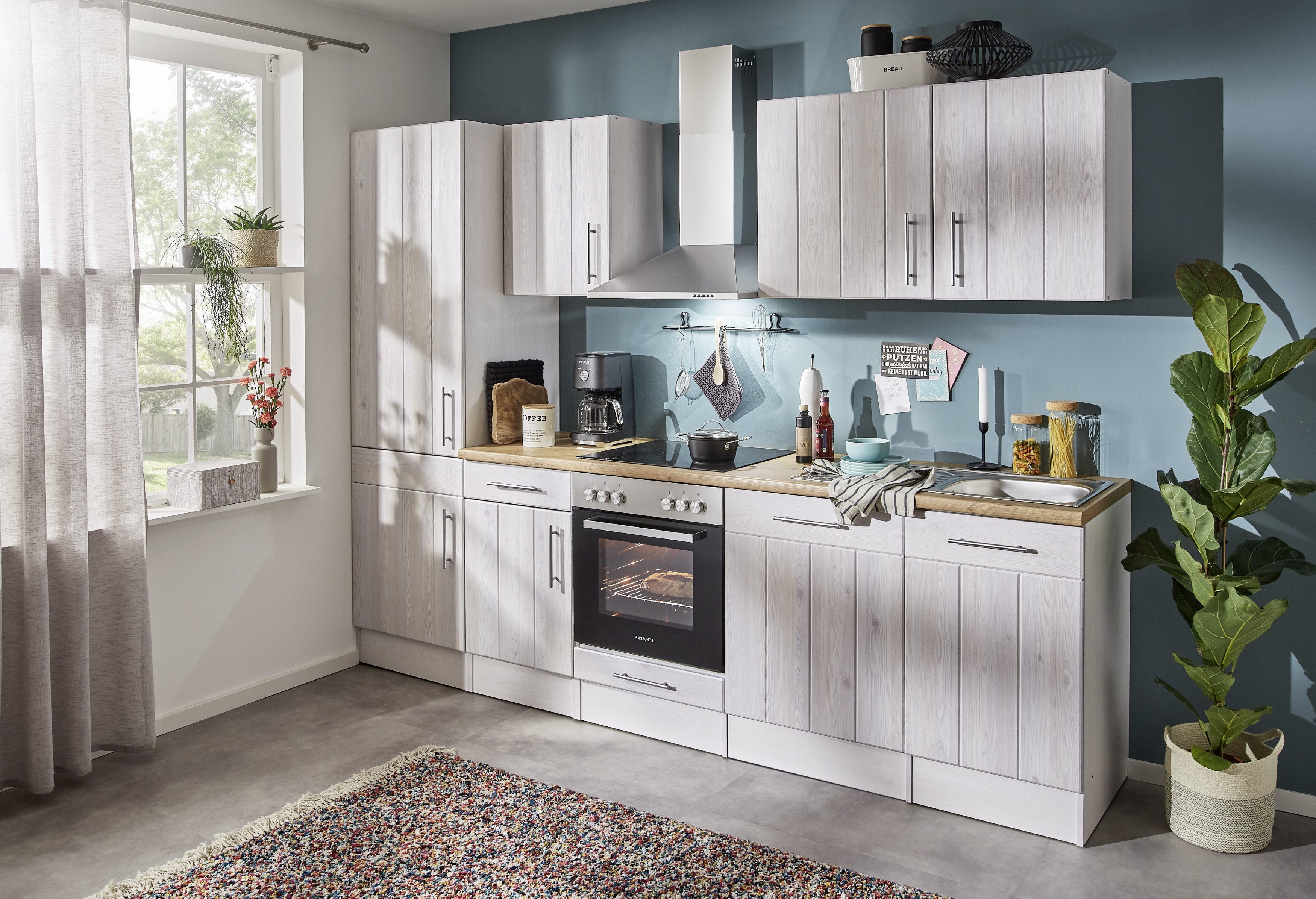 Küche Küchenzeile Leerblock  Landhaus Lärche Weiß Anton 280 cm Respekta Küche Küchenzeile Leerblock  Landhaus Lärche Weiß Anton 280 cm Respekta