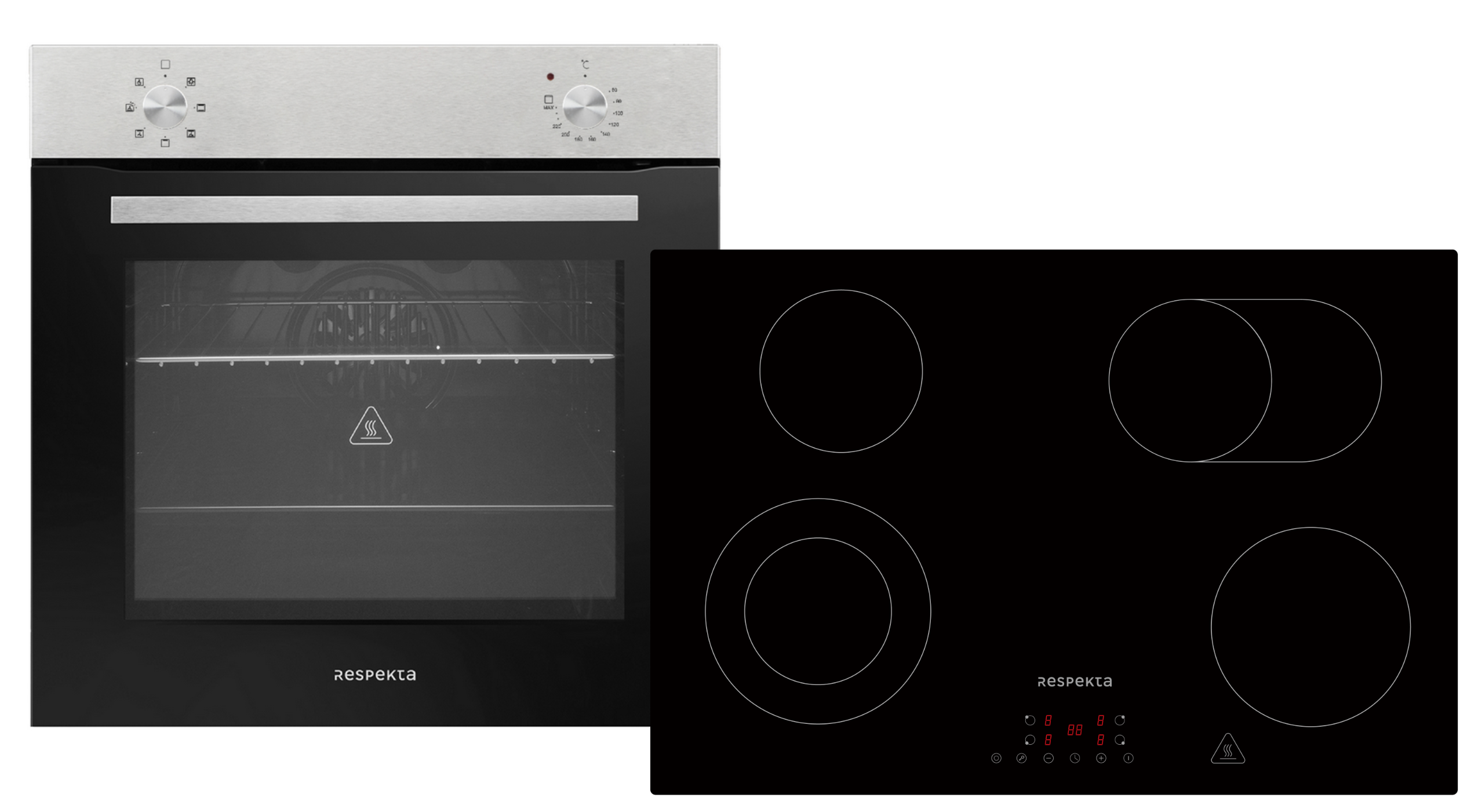 Backofen Herd Kochfeld 77 cm Glaskeramik Einbau Set autark rahmenlos Respekta Backofen Herd Kochfeld 77 cm Glaskeramik Einbau Set autark rahmenlos Respekta
