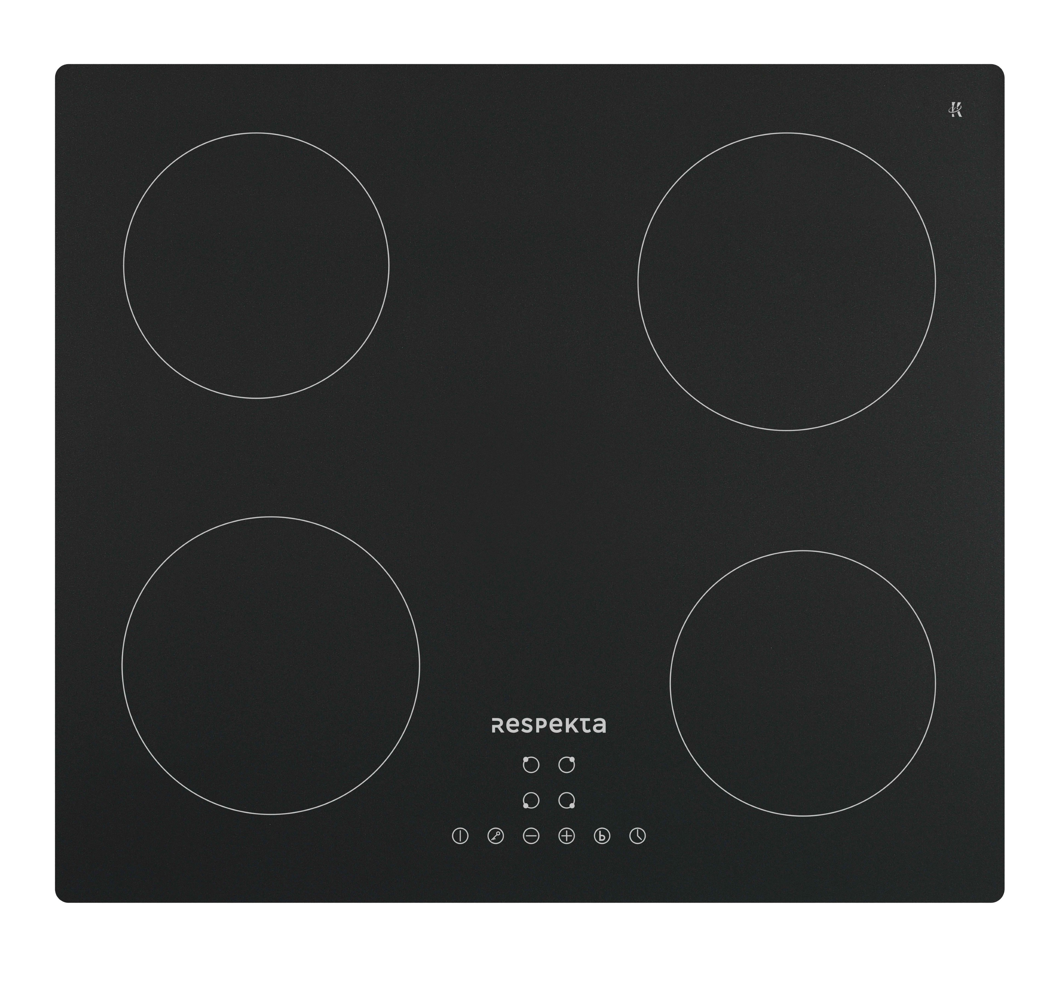 Kochfeld Induktion autark Matt Schwarz Glaskeramik 60 cm rahmenlos Respekta