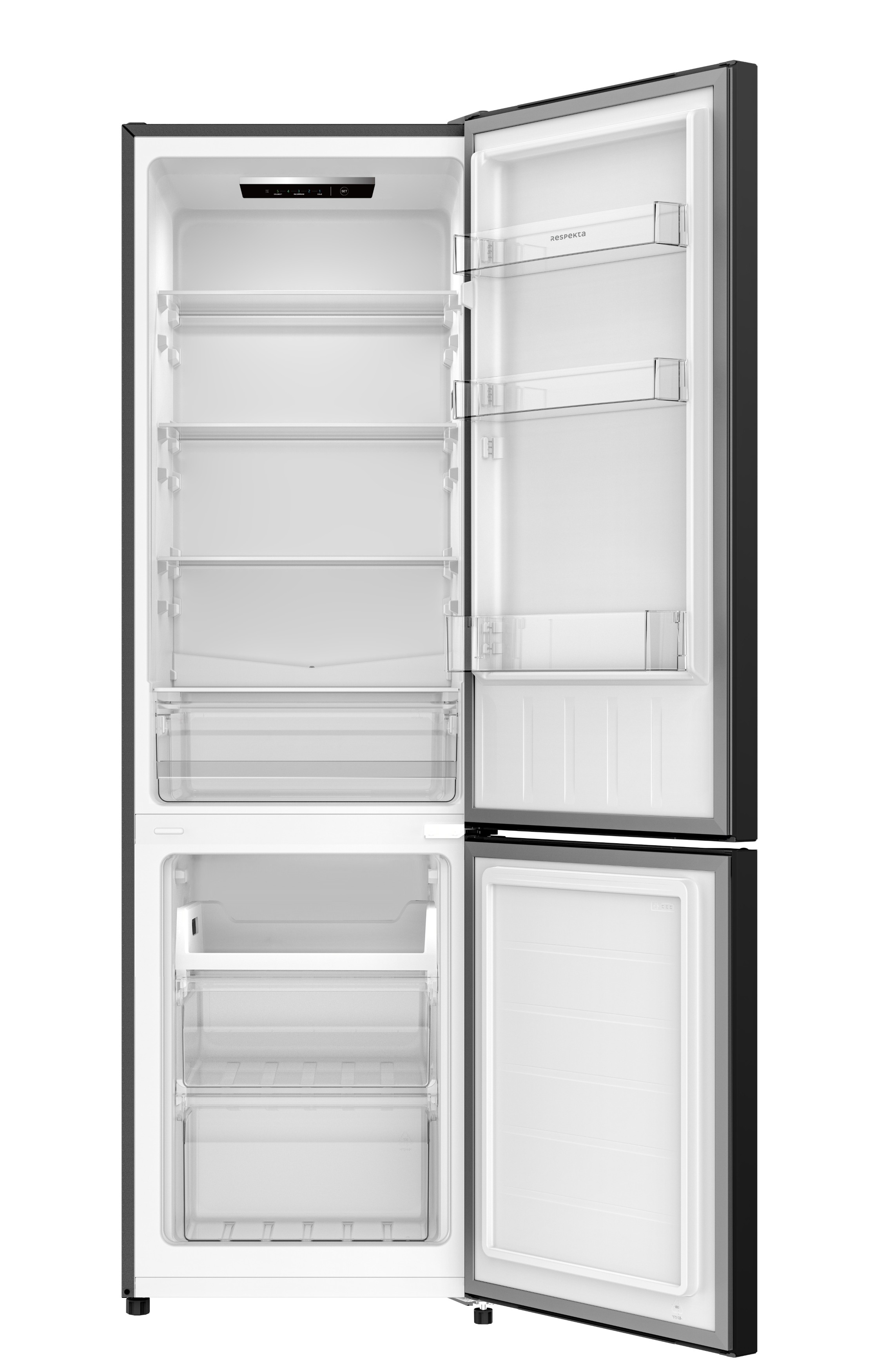 Kühlschrank Kühl Gefrierkombination Standgerät freistehend Schwarz Matt 176 cm Respekta