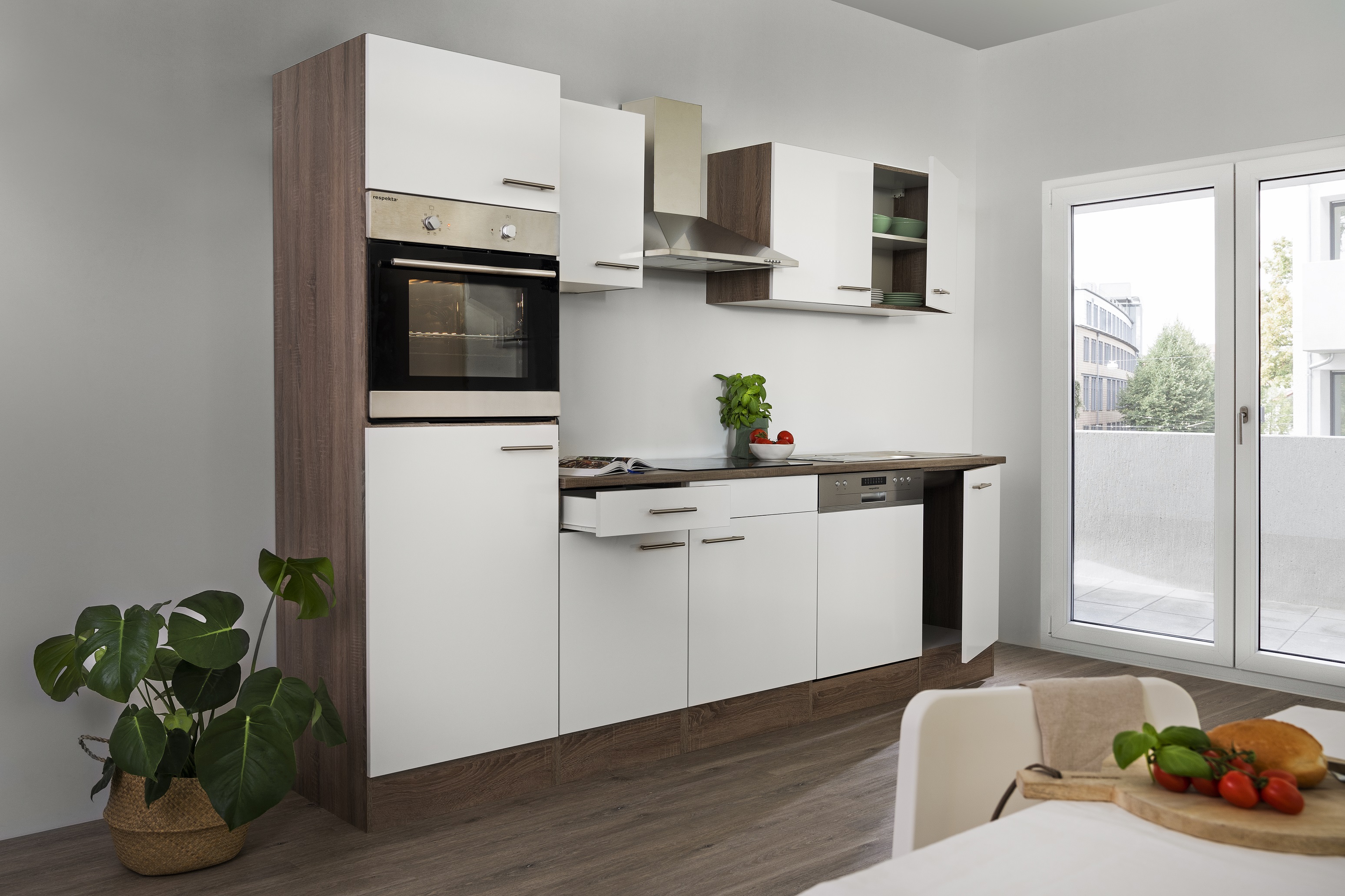 respekta blocco cucina cucina incasso blocco cucina blocco vuoto 280 cm rovere York bianco