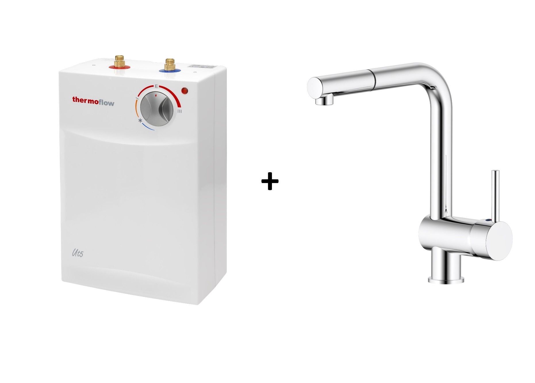 Thermoflow Unité sous-comptoir Chaudière 5l sous-comptoir Réservoir d'eau chaude + raccord 2KW