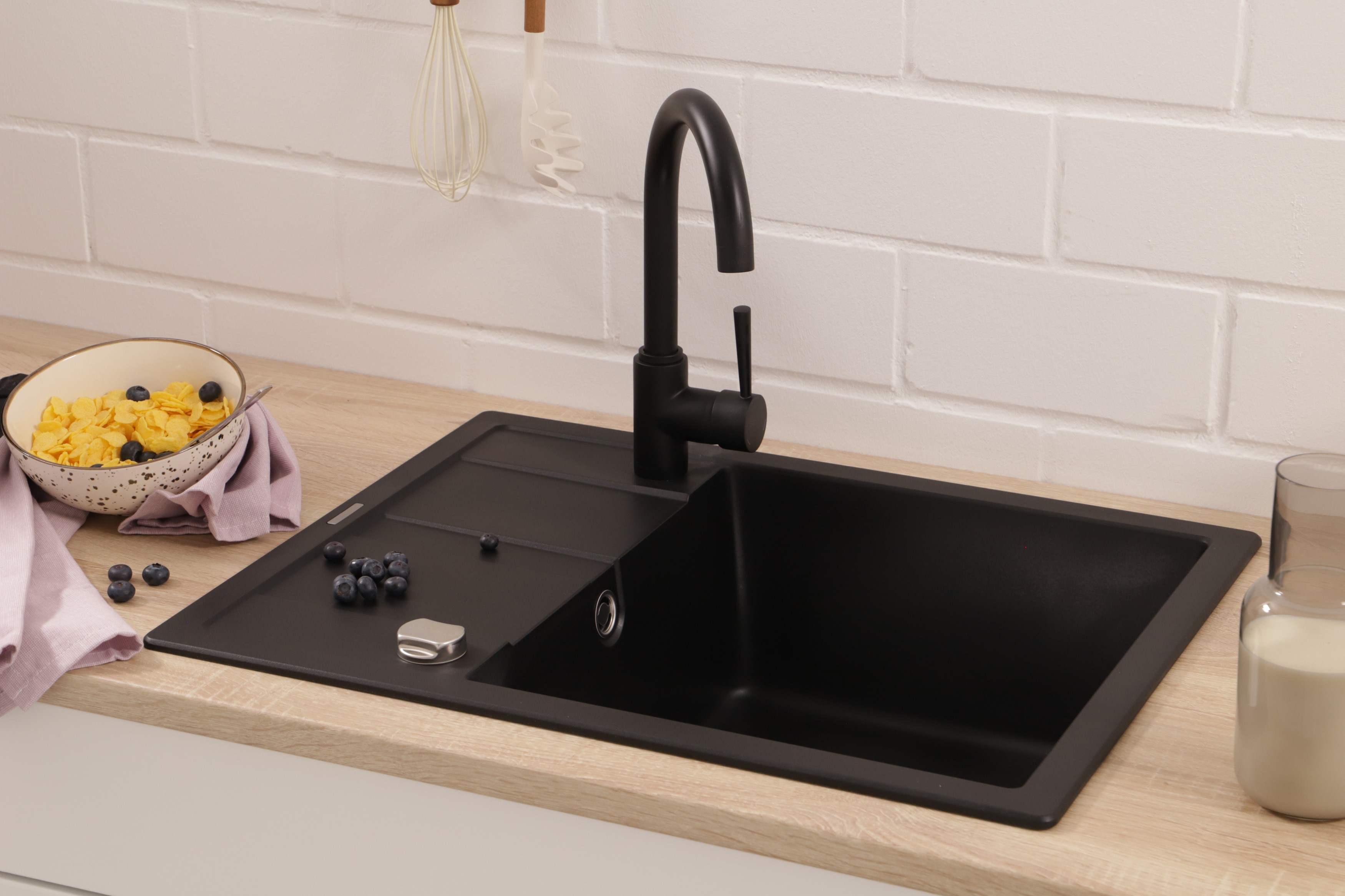 Küchenspüle Einbauspüle Granit Spülbecken Spüle 65x50 Schwarz Respekta Nashville Küchenspüle Einbauspüle Granit Spülbecken Spüle 65x50 Schwarz Respekta Nashville