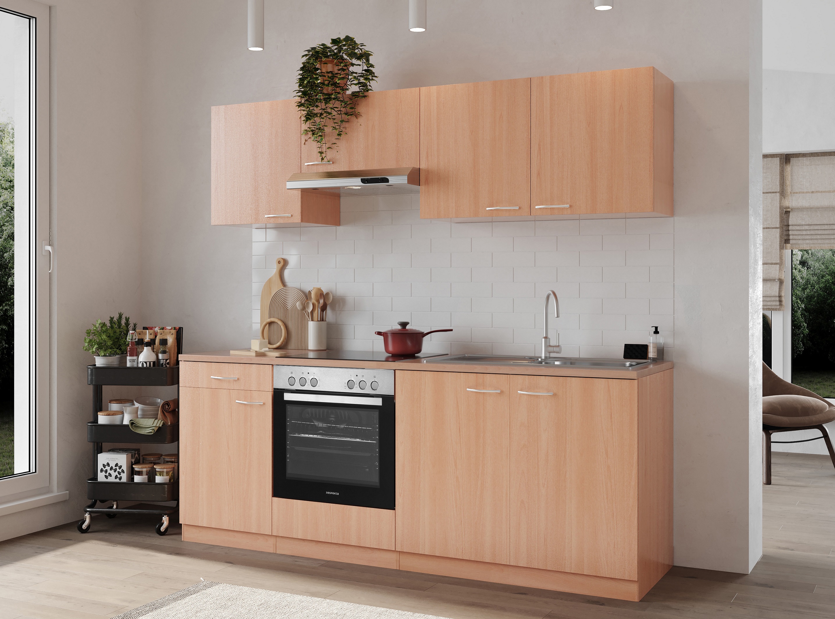 respekta cucina cucina componibile blocco cucina completo cucina 210 cm faggio