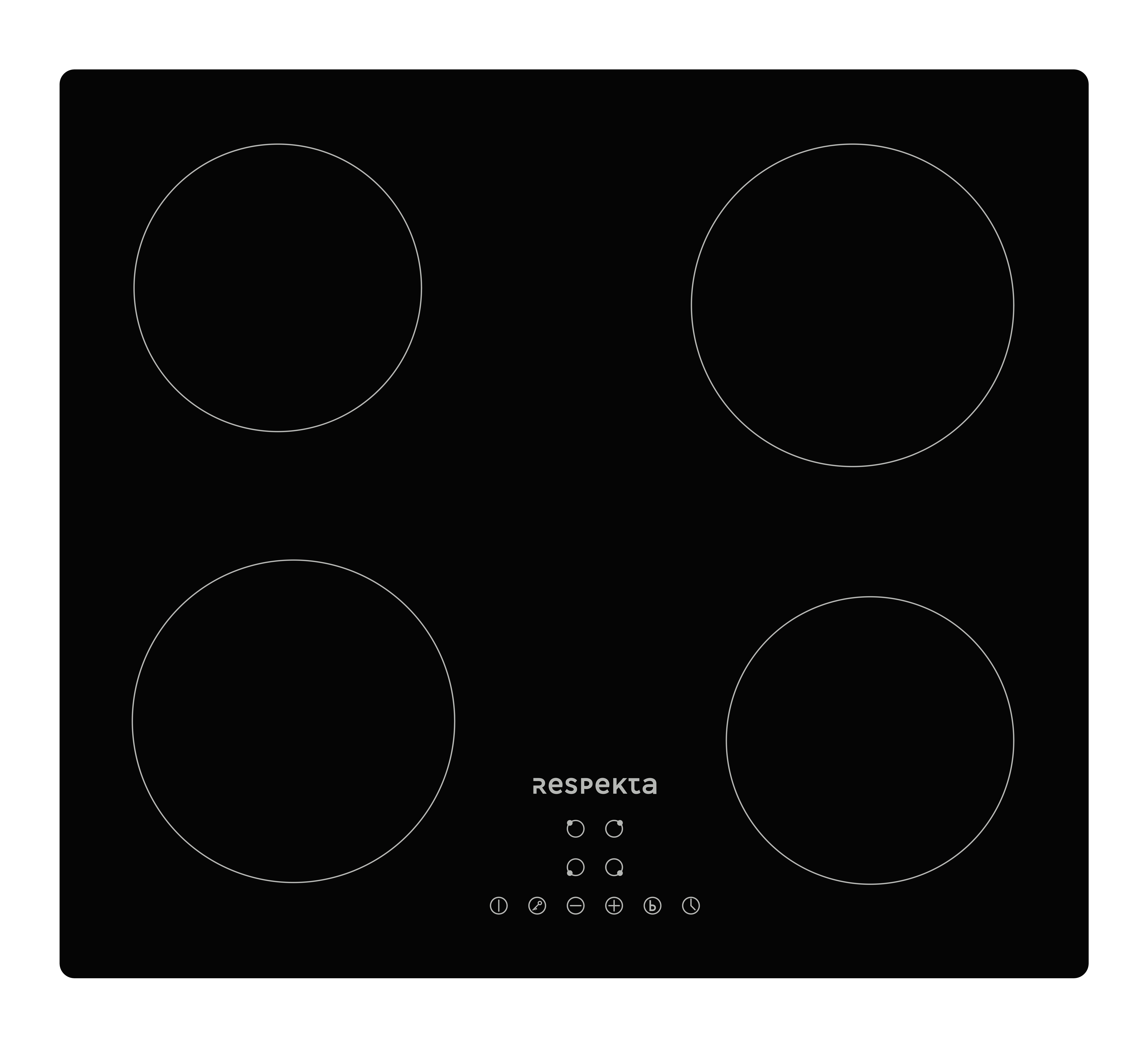 Kochfeld Induktion autark 4 Zonen Glaskeramikkochfeld 60 cm rahmenlos Respekta