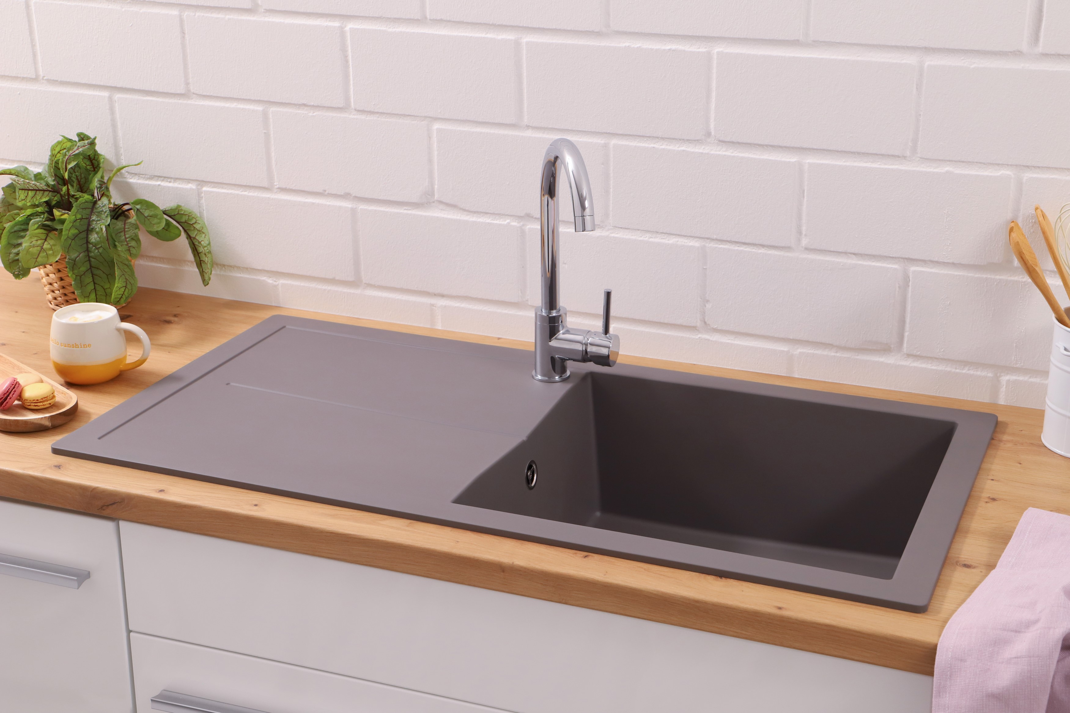 Küchenspüle Einbauspüle Spüle Granit Mineralite 100x50 Grau Respekta Cleveland Küchenspüle Einbauspüle Spüle Granit Mineralite 100x50 Grau Respekta Cleveland