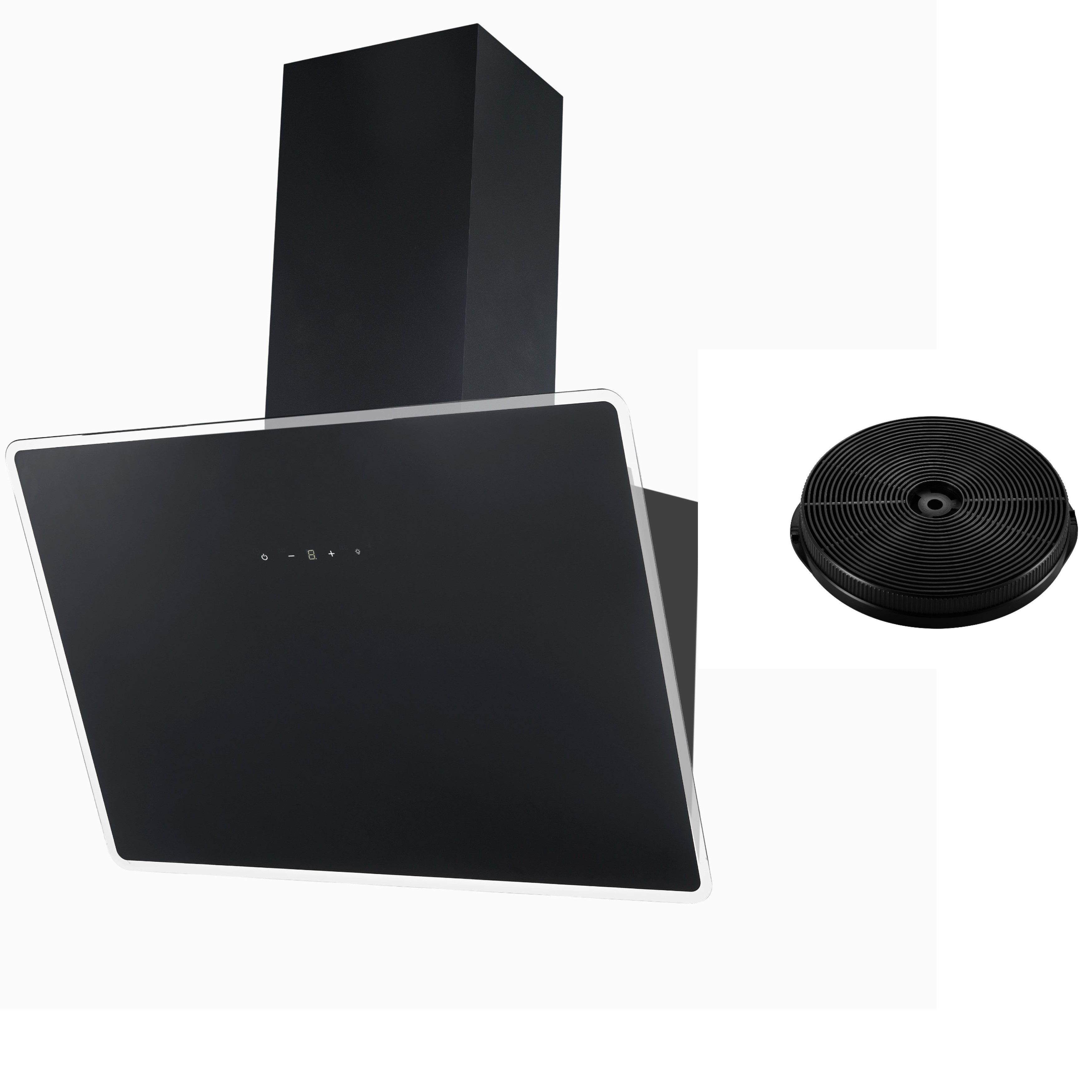 Dunstabzugshaube Schräghaube Kopffrei 60 cm Schwarz mit Filter Respekta Dunstabzugshaube Schräghaube Kopffrei 60 cm Schwarz mit Filter Respekta